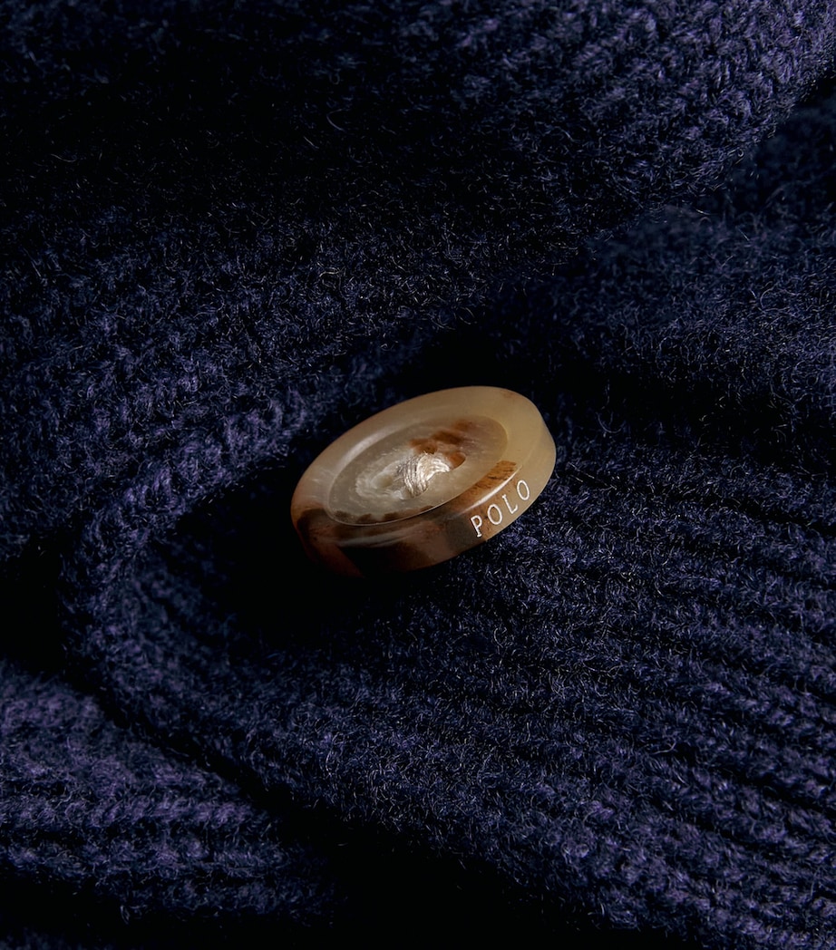 Wool-Cashmere Cable-Knit Cardigan HUNTER NAVY Image 5