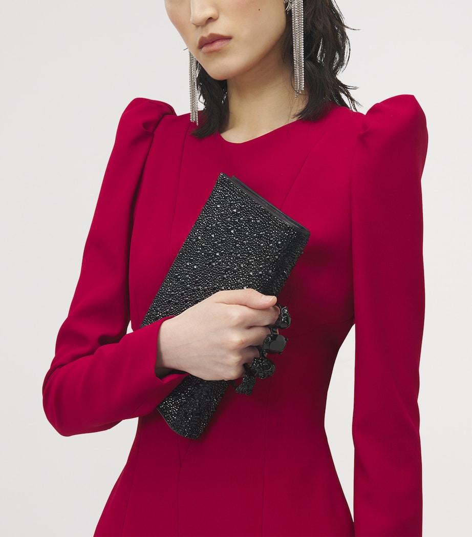 McQueen Suede Embellished Four-Ring Clutch Bag Image 5