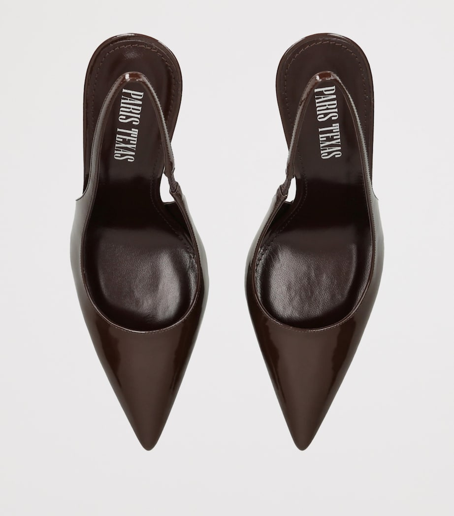 Patent Leather Lidia Slingback Pumps 105 BROWN Image 4