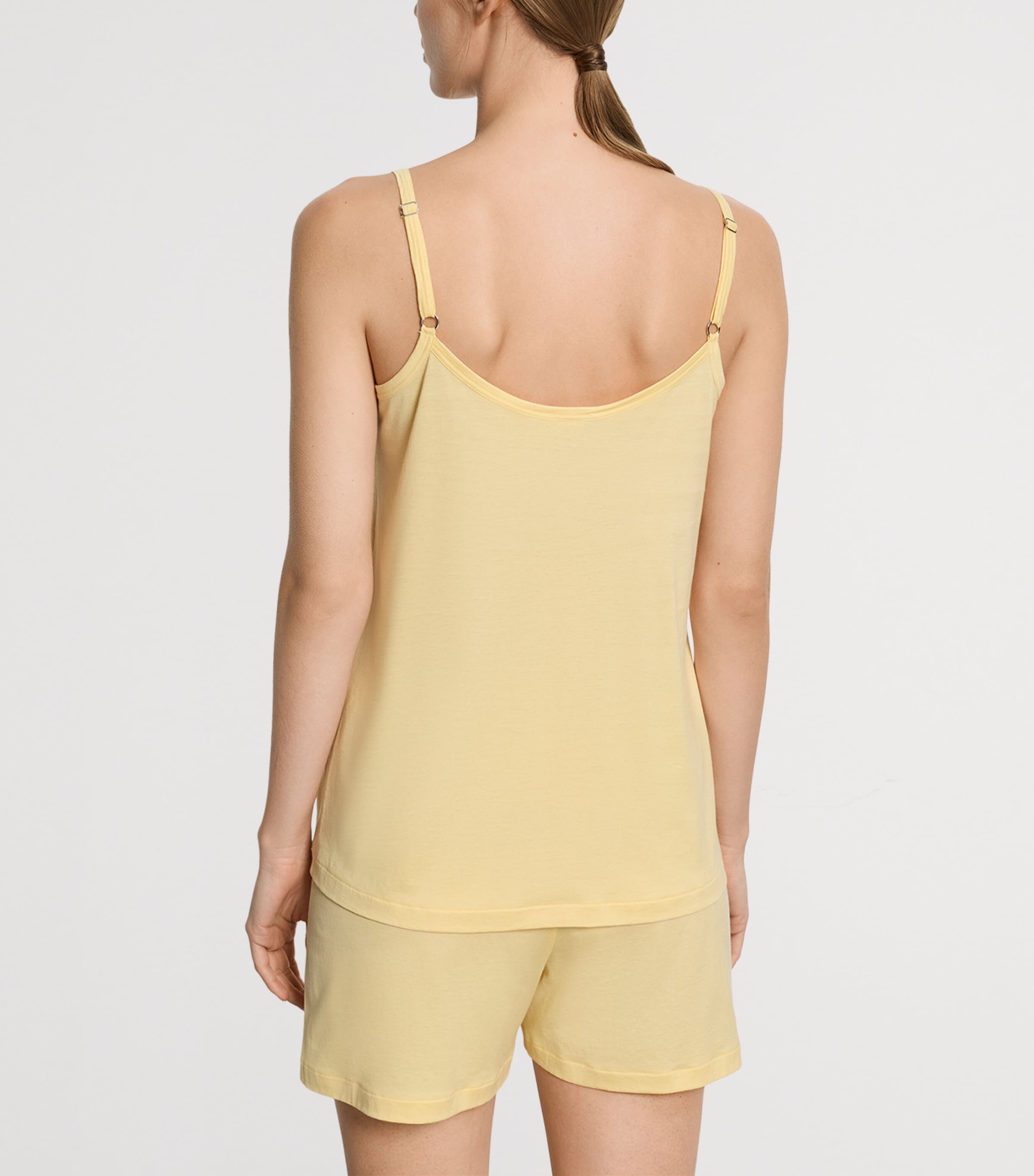Hanro Womens Cotton Juliet Pyjama Set Vanilla Highlight Image 3