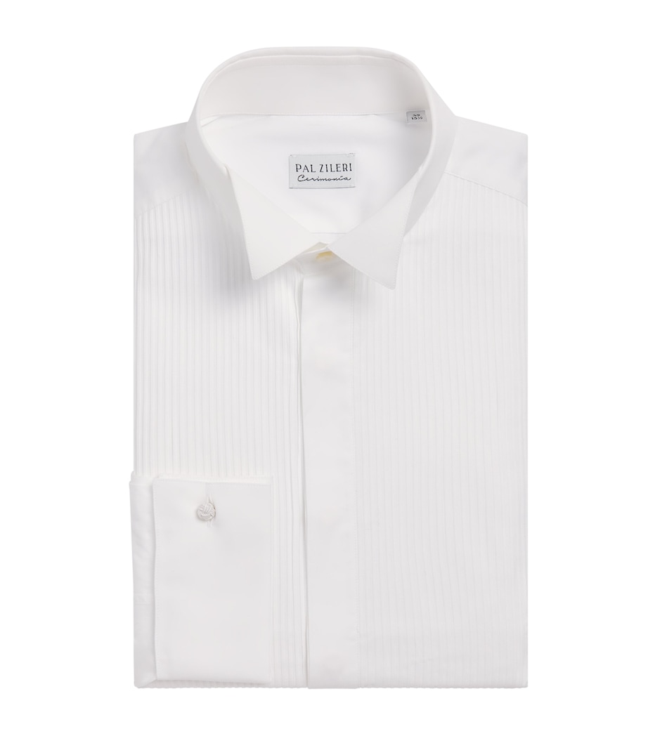 Pal Zileri Mens Cotton Wingtip Collar Shirt White Image 1