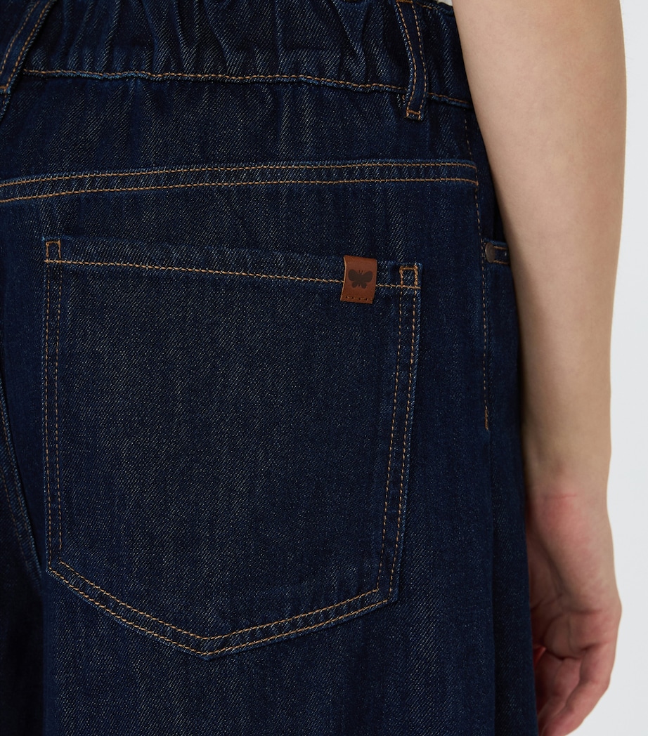 Weekend Max Mara Womens High-Rise Wide-Leg Jeans Navy Image 5