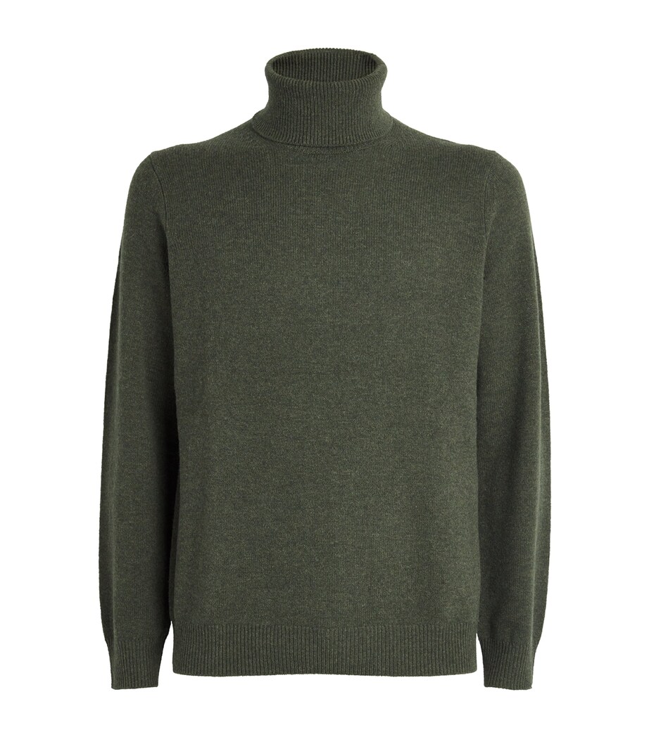 SAMSOE SAMSOE Mens Merino Isak Rollneck Sweater Forest Night Image 1