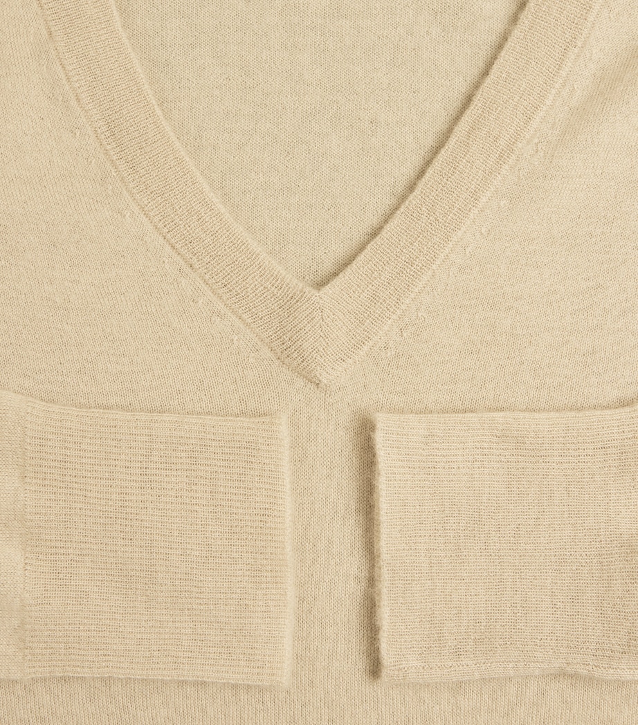 Joseph Womens Cashmere Cashair V-Neck Sweater Powder Image 6