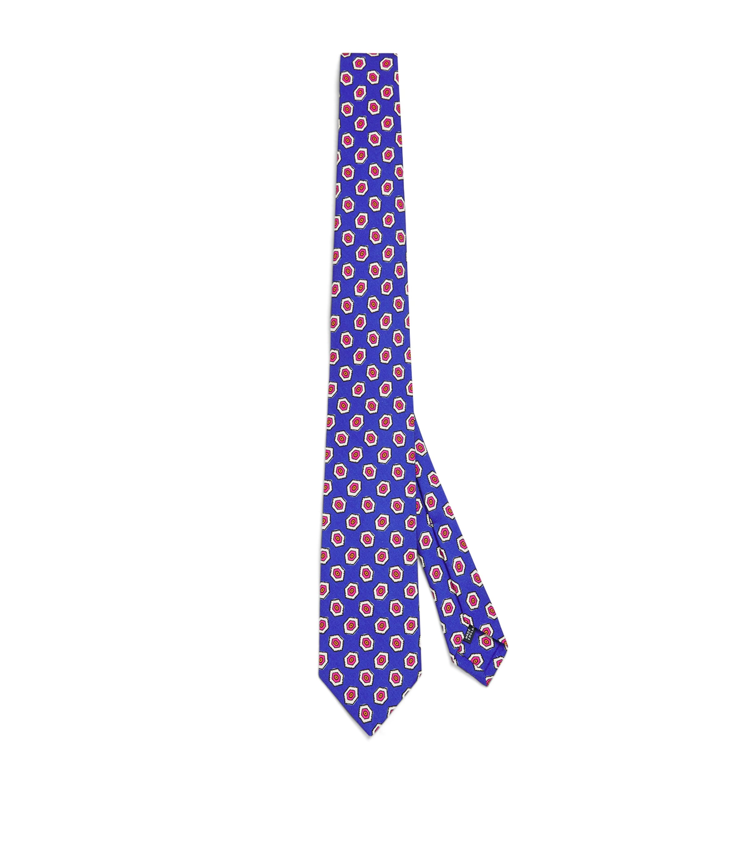 Shop Drake's Silk Geometric Print Tie In Blue