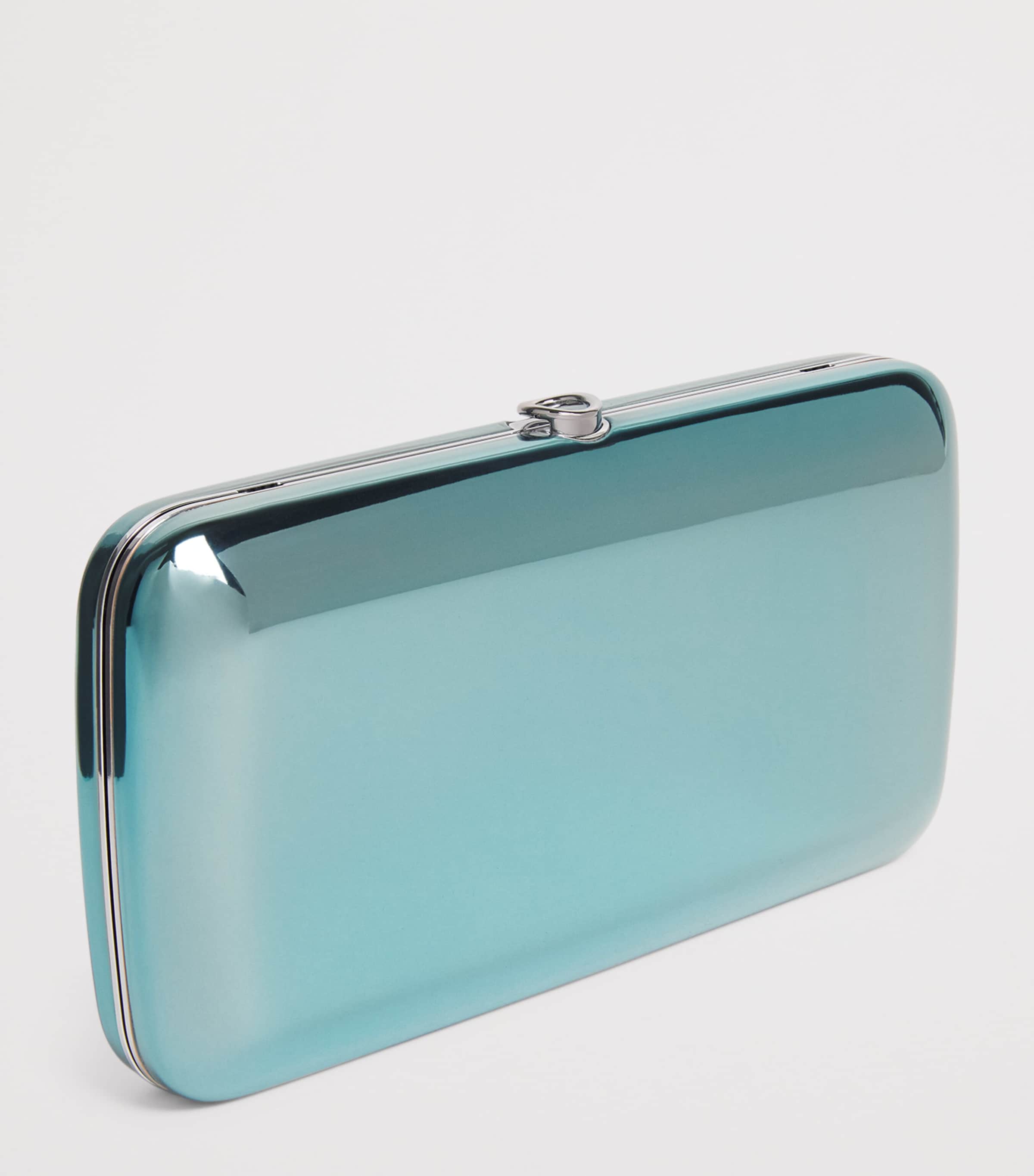 Jeffrey Levinson Mirrored Finley Clutch Bag Mirrored Sea Glass Image 3