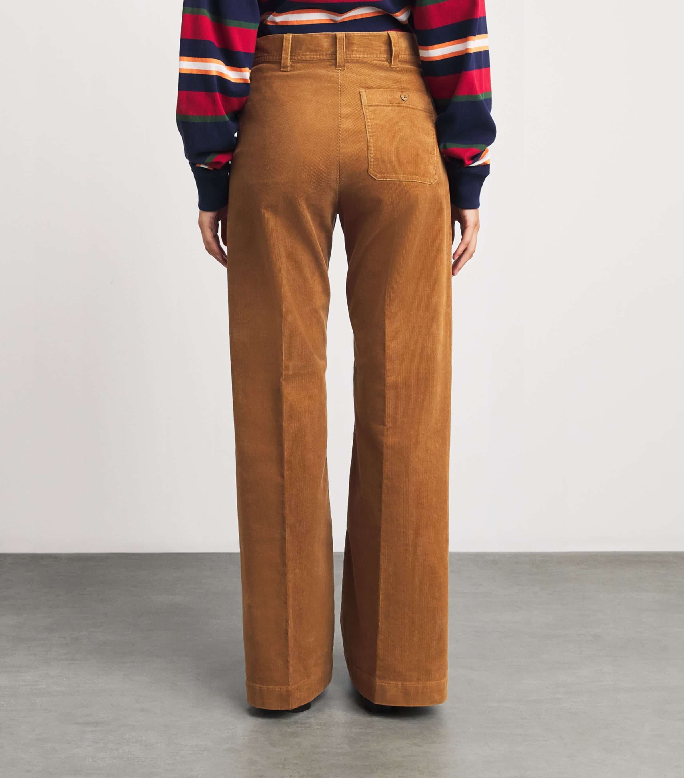 Polo Ralph Lauren Womens Corduroy Beaton Flare Trousers Tan Image 5