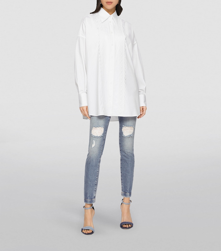 Dolce&Gabbana Womens Distressed Slim Jeans Comb Col Image 5