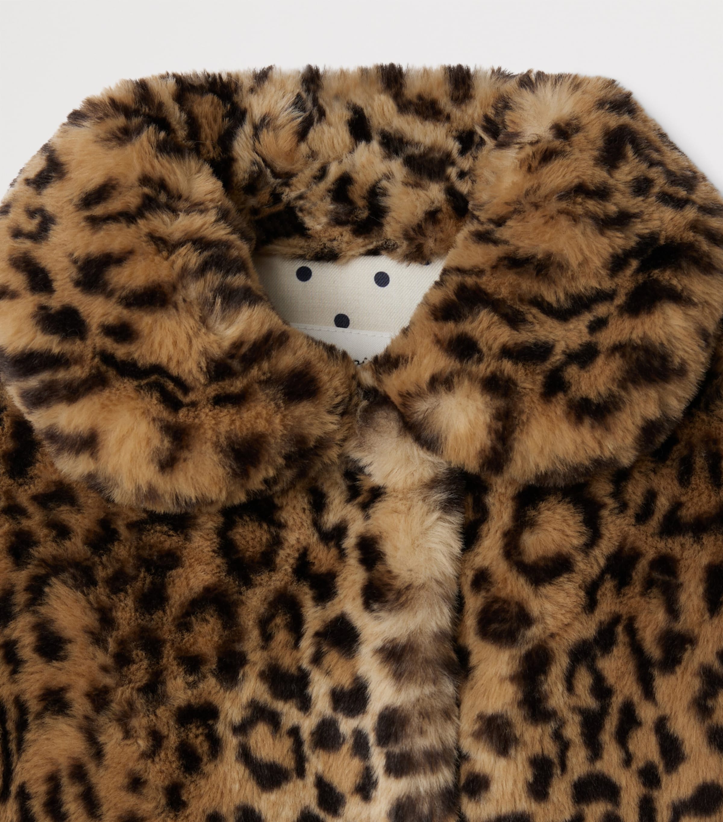 Faux Fur Leopard Print Coat (4-8 Years) CARAMEL Image 3