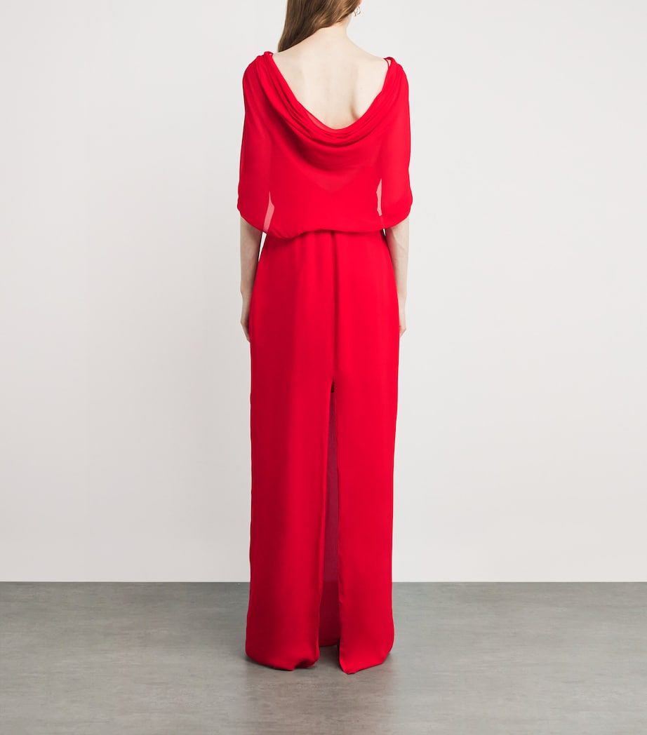 Cape-Sleeve Samira Maxi Dress 113-CHILLI Image 3