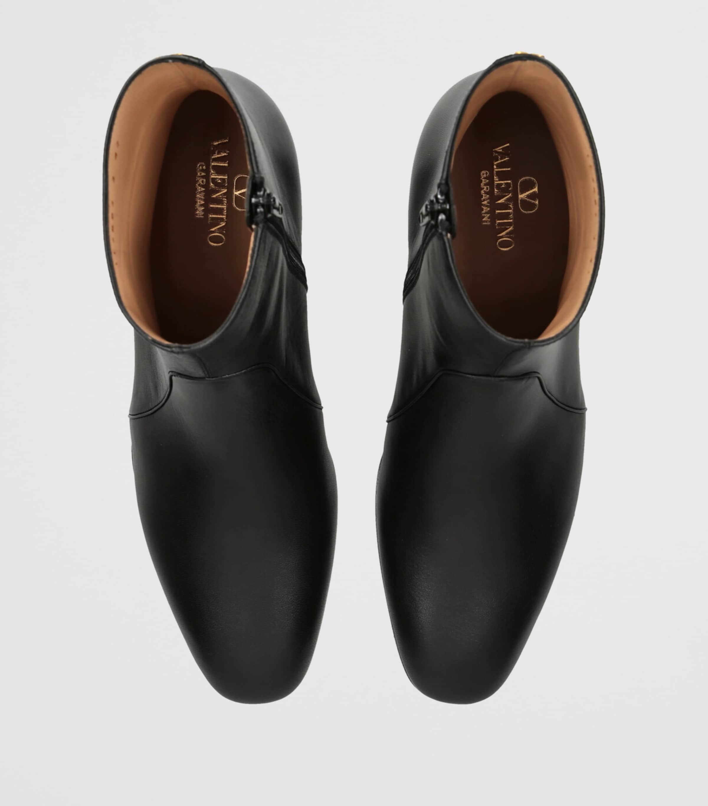 Leather Capretto Ankle Boots BLACK Image 4