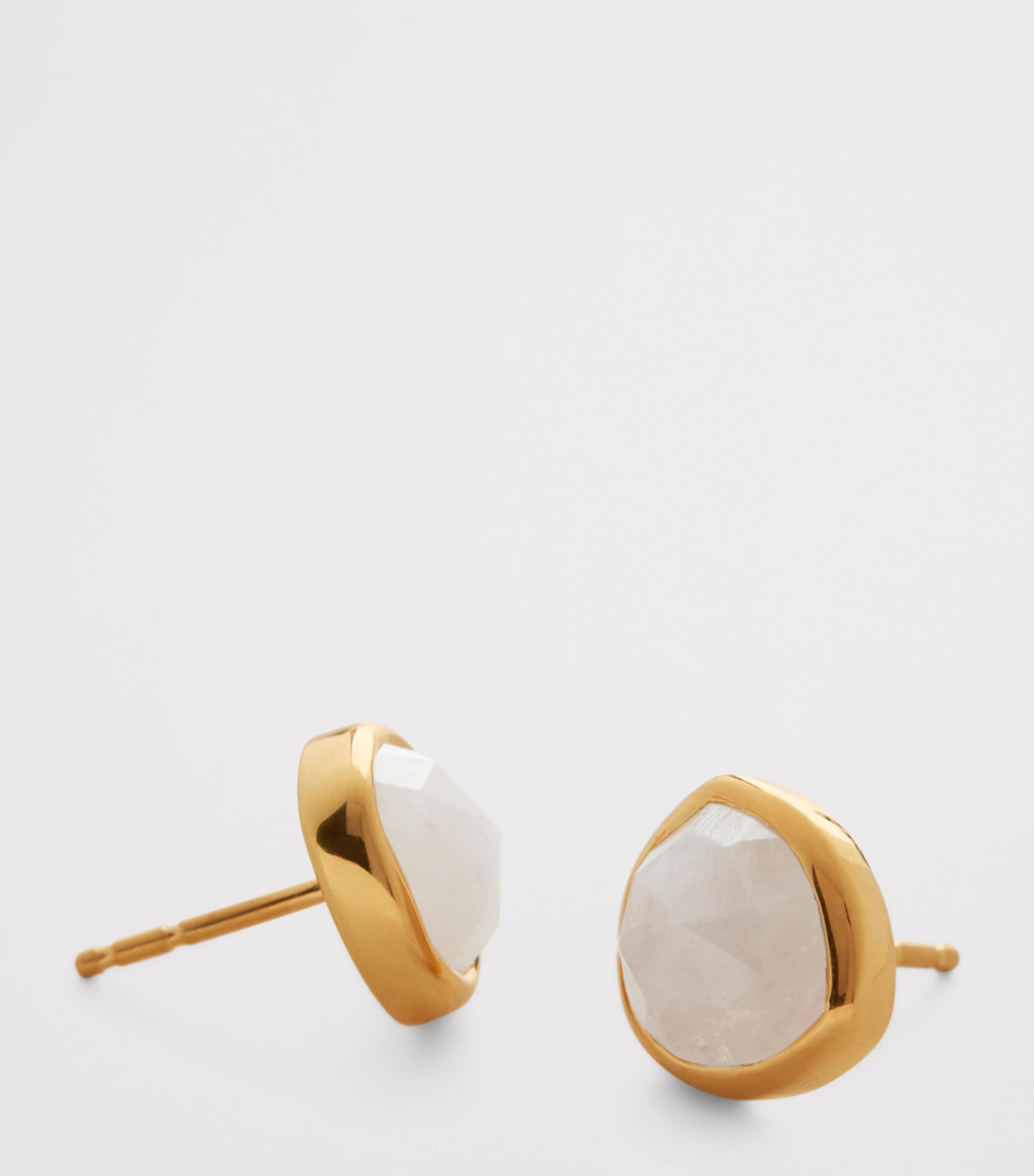 Monica Vinader Gold Vermeil and Moonstone MV Siren Stud Earrings Gold Vermeil Image 2