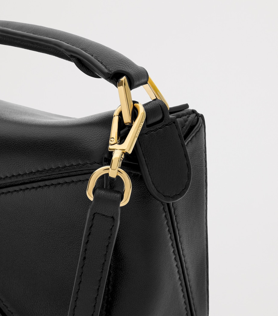 x Paula's Ibiza Mini Lambskin Puzzle Top-Handle Bag BLACK Image 11