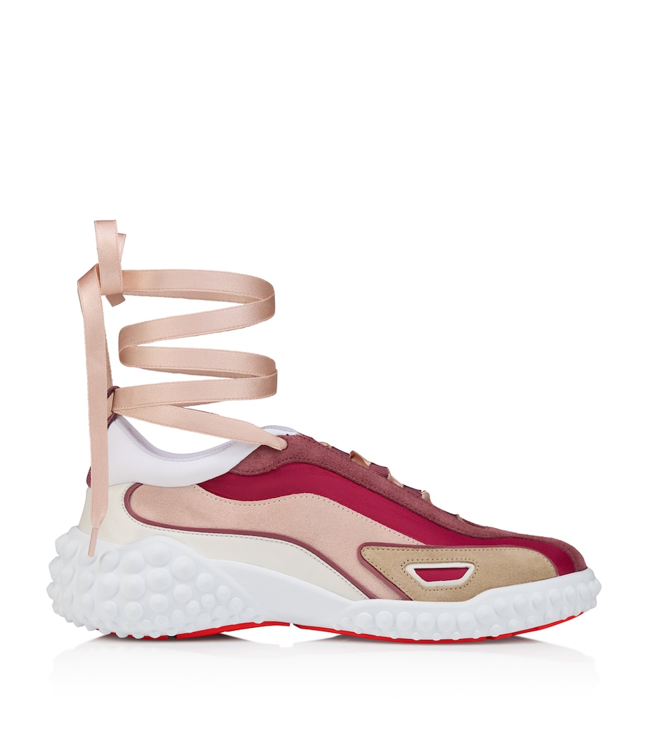 Christian Louboutin Mara Suede-Trim Lace-Up Sneakers Image 1