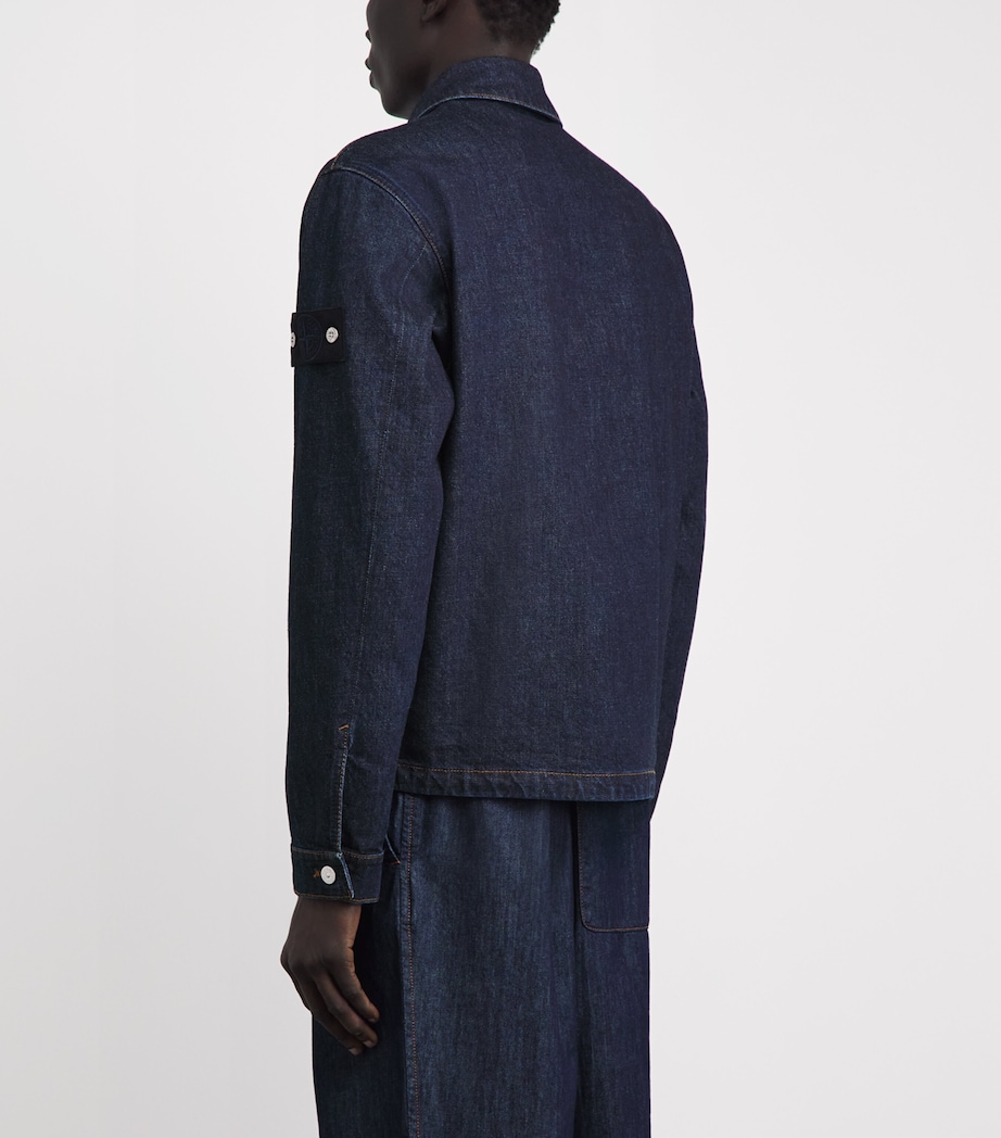 Stone Island Mens Denim Coach Jacket Image 5