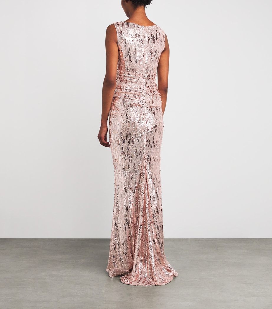 Sequinned V-Neck Gown MARBLE Image 3