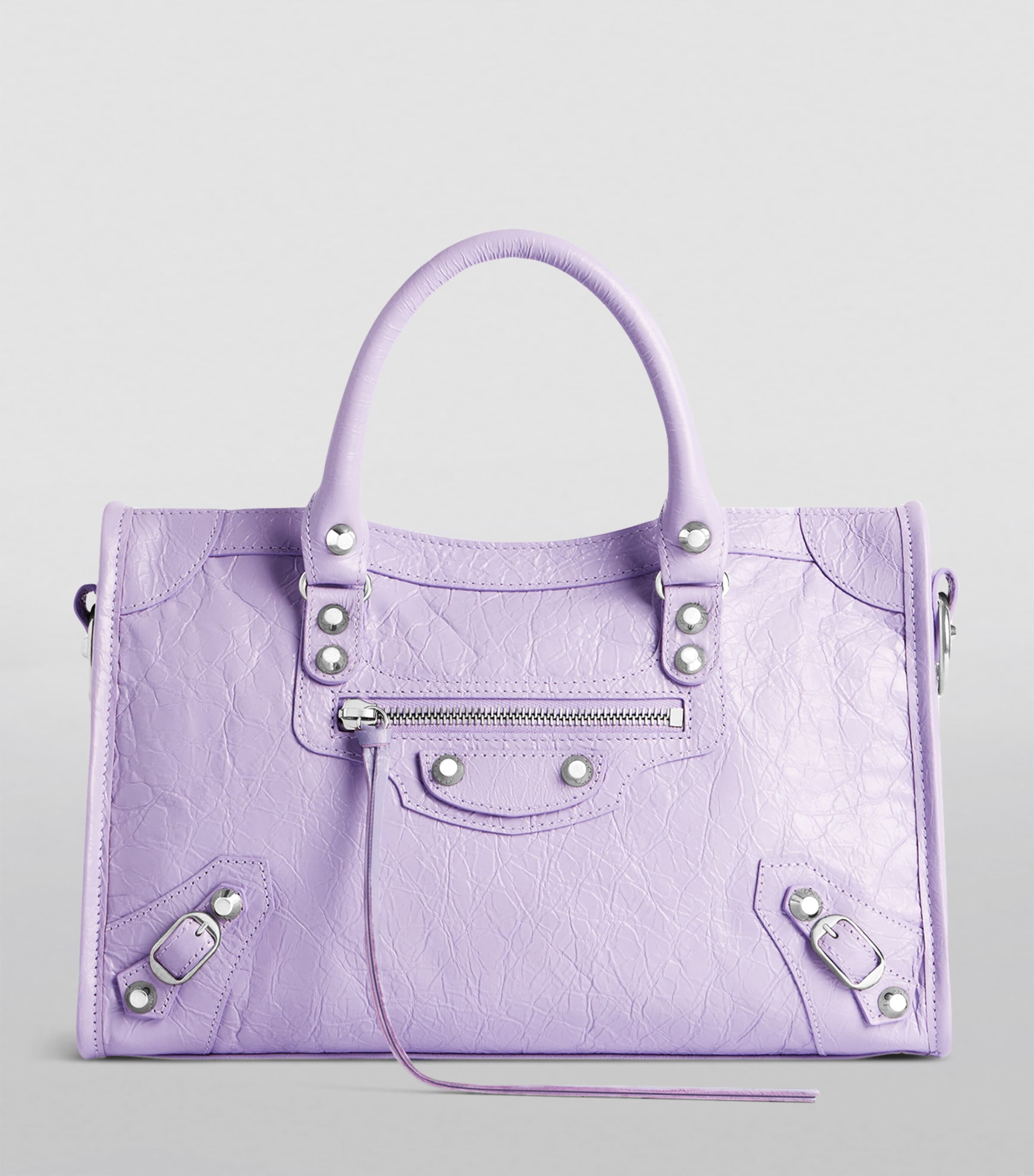 Balenciaga Purple Small Leather Le City Top-Handle Bag | Harrods US