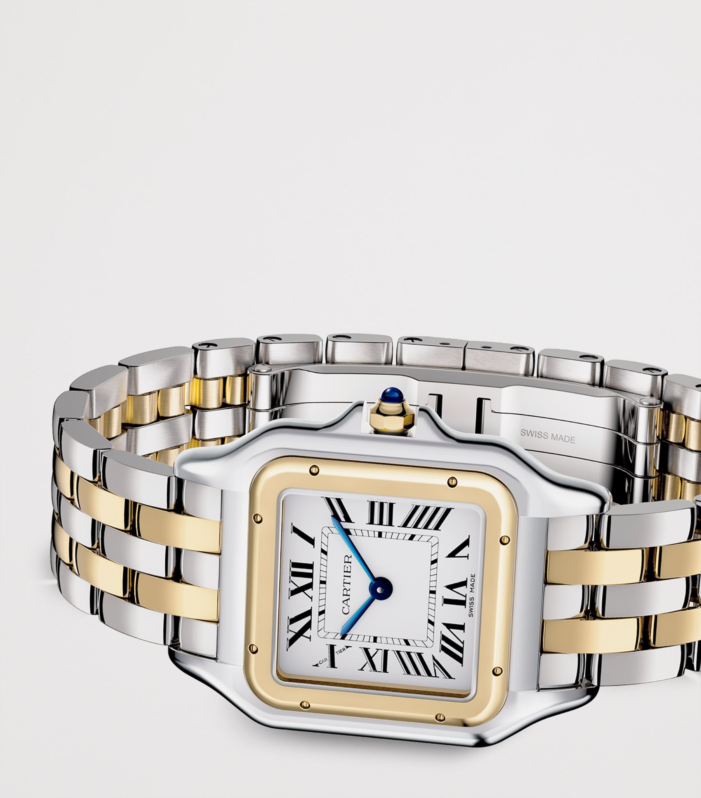 Medium Yellow Gold and Stainless Steel Panthère de Cartier Watch 27mm SILVER Image 7