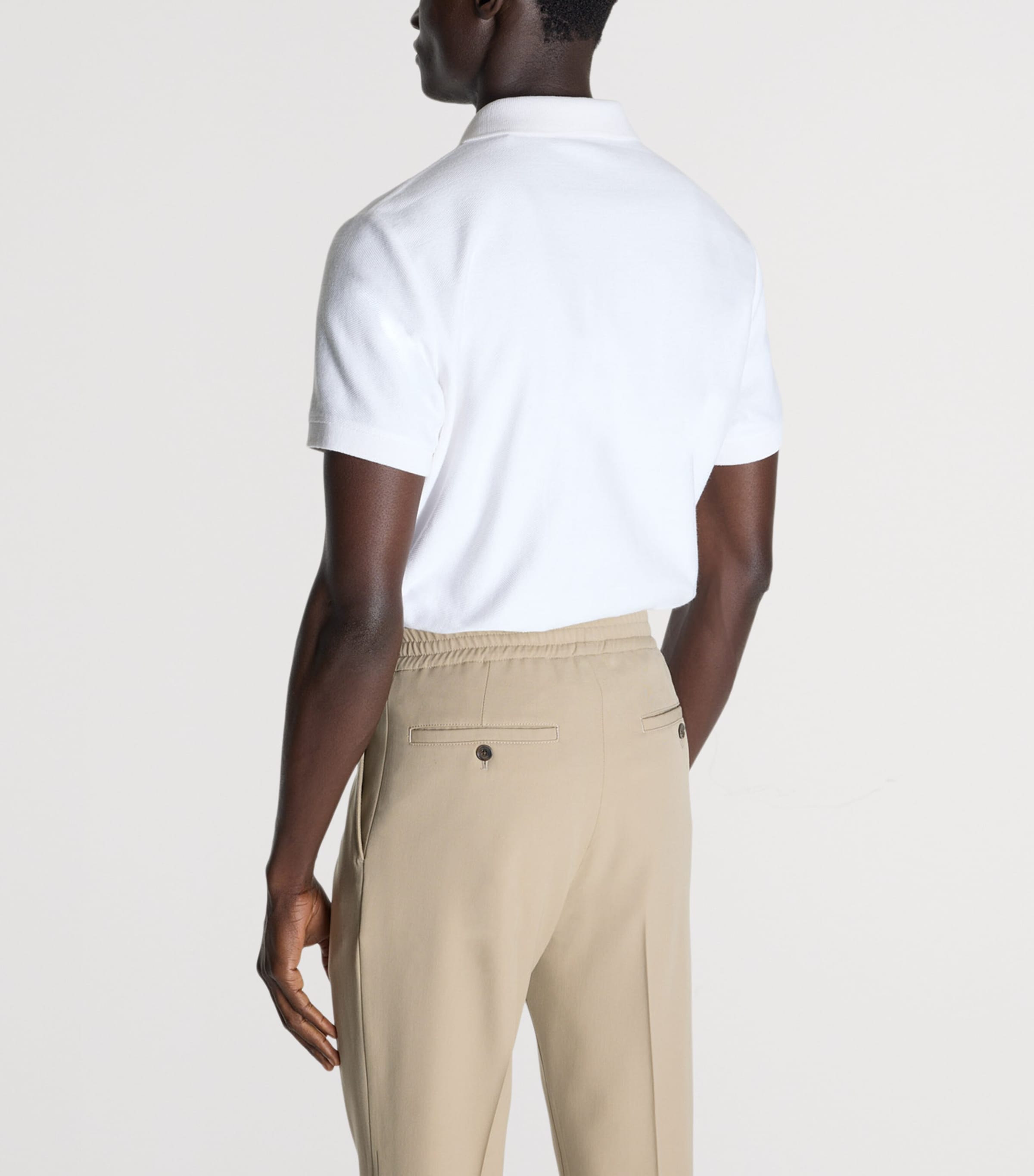 Dunhill Mens Cotton Herringbone Polo Shirt Image 4