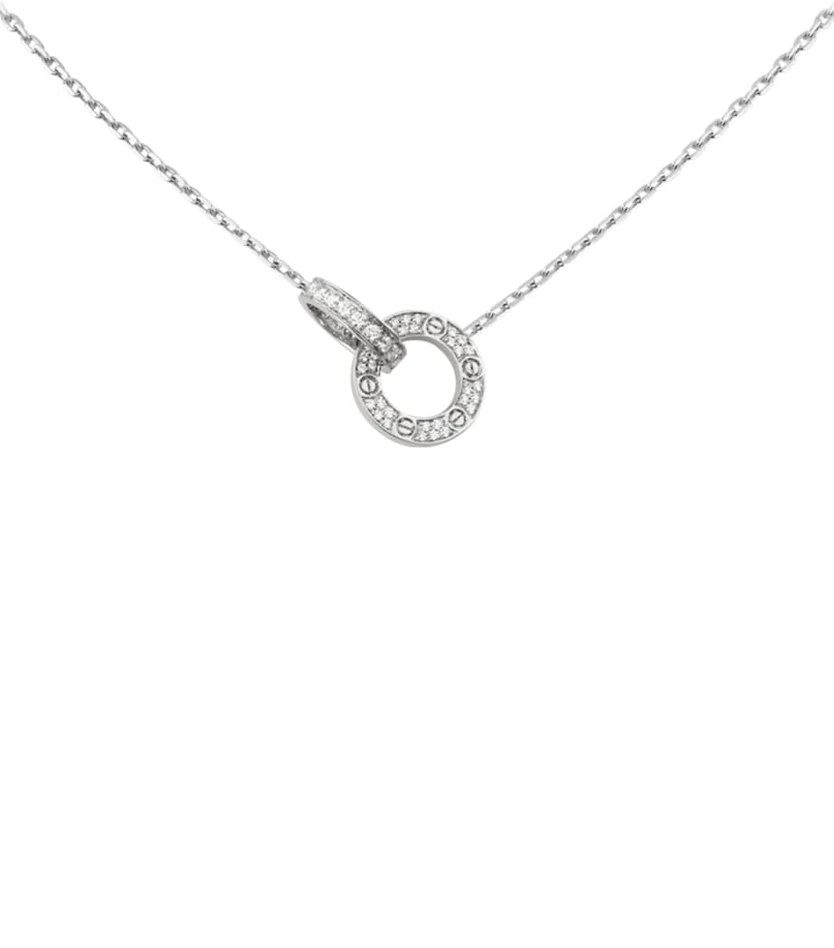 White Gold Interlocking LOVE Necklace WHITE GOLD Image 1
