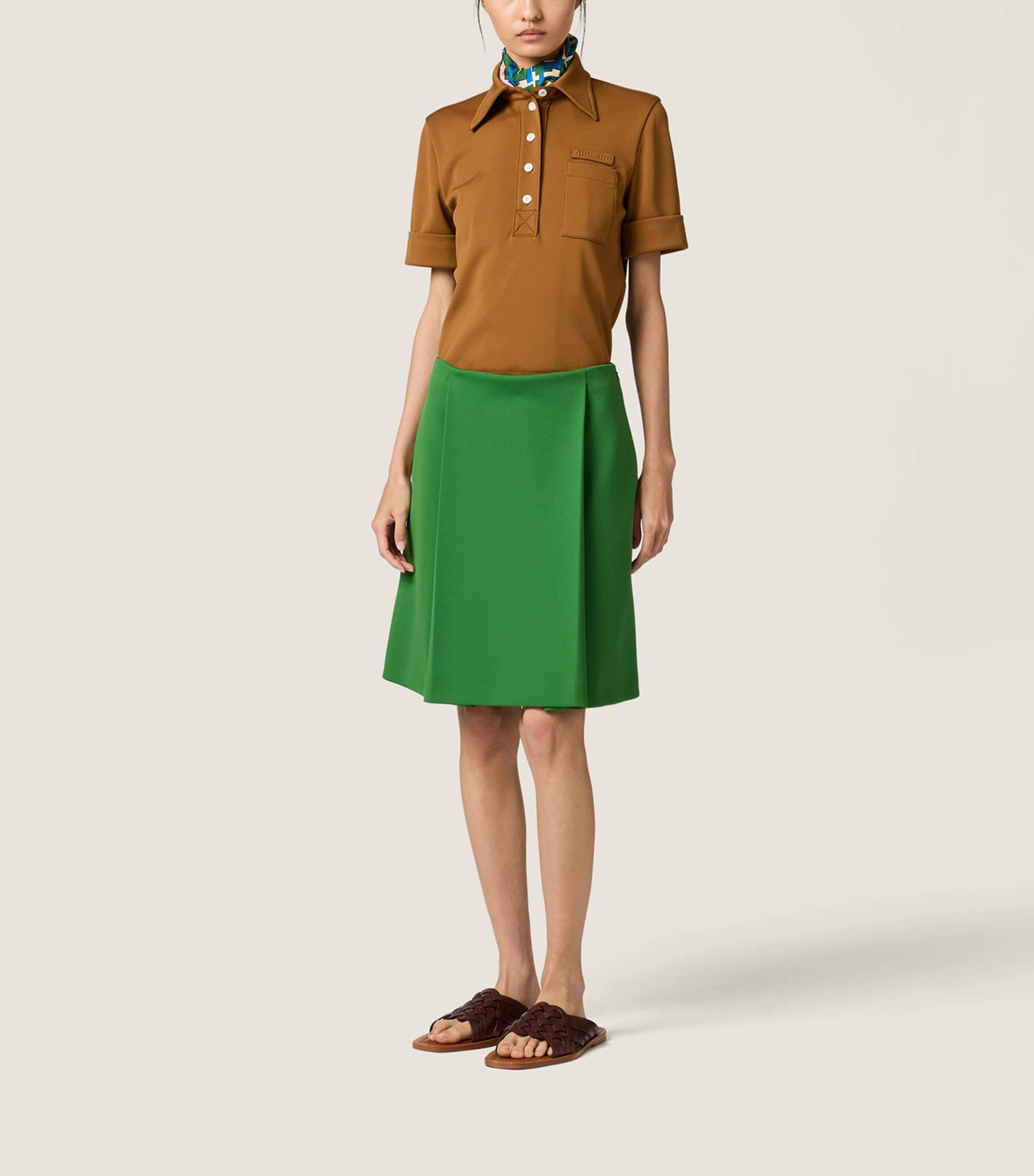 Miu Miu Womens Technical Jersey Skirt Image 2