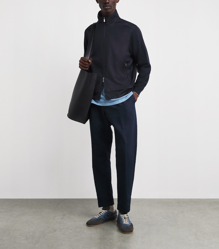 Paul & Shark Mens Wool Bomber Jacket Blue Image 2