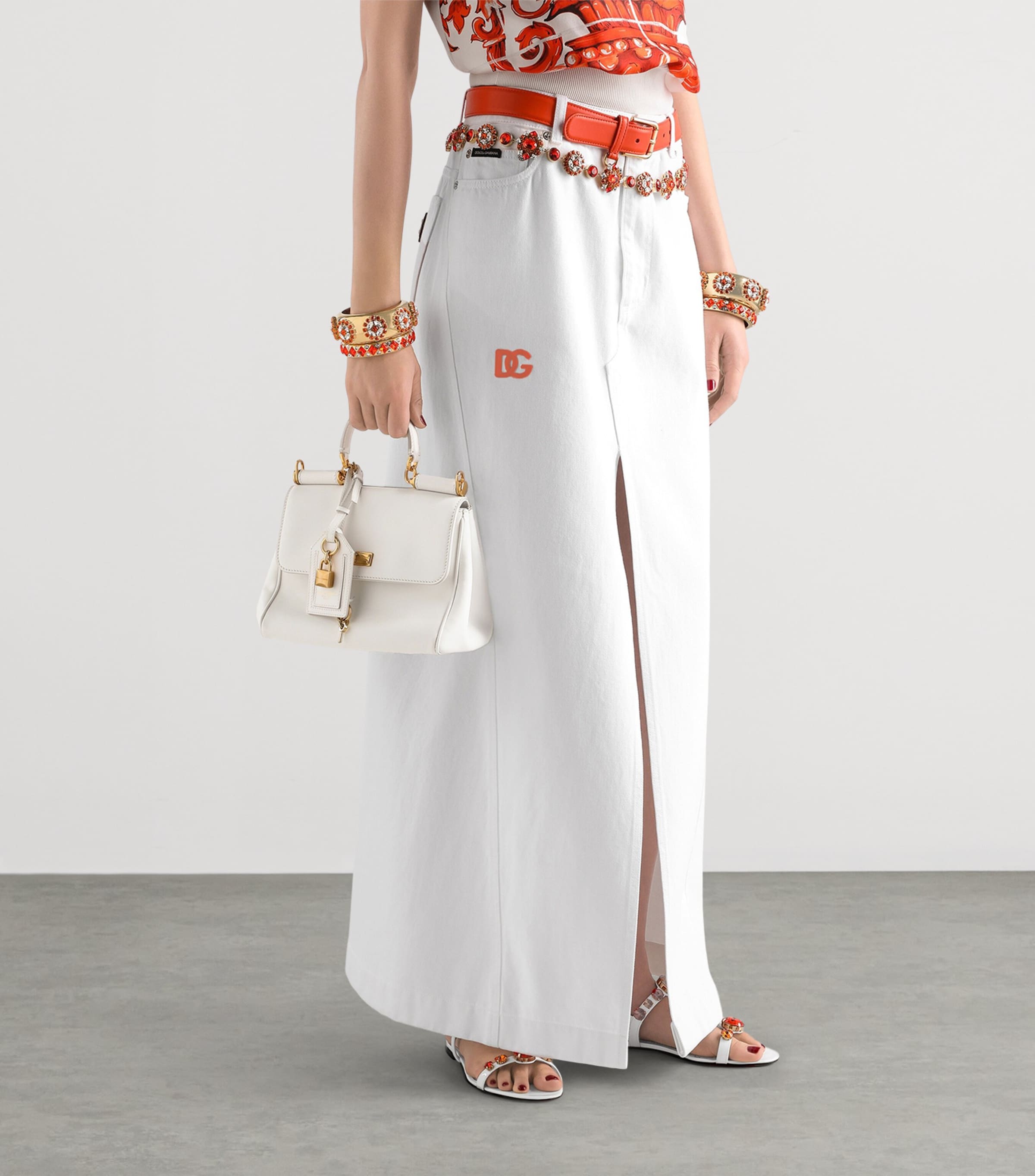 Dolce&Gabbana Leather My Sicily Top-Handle Bag Natural White Image 3