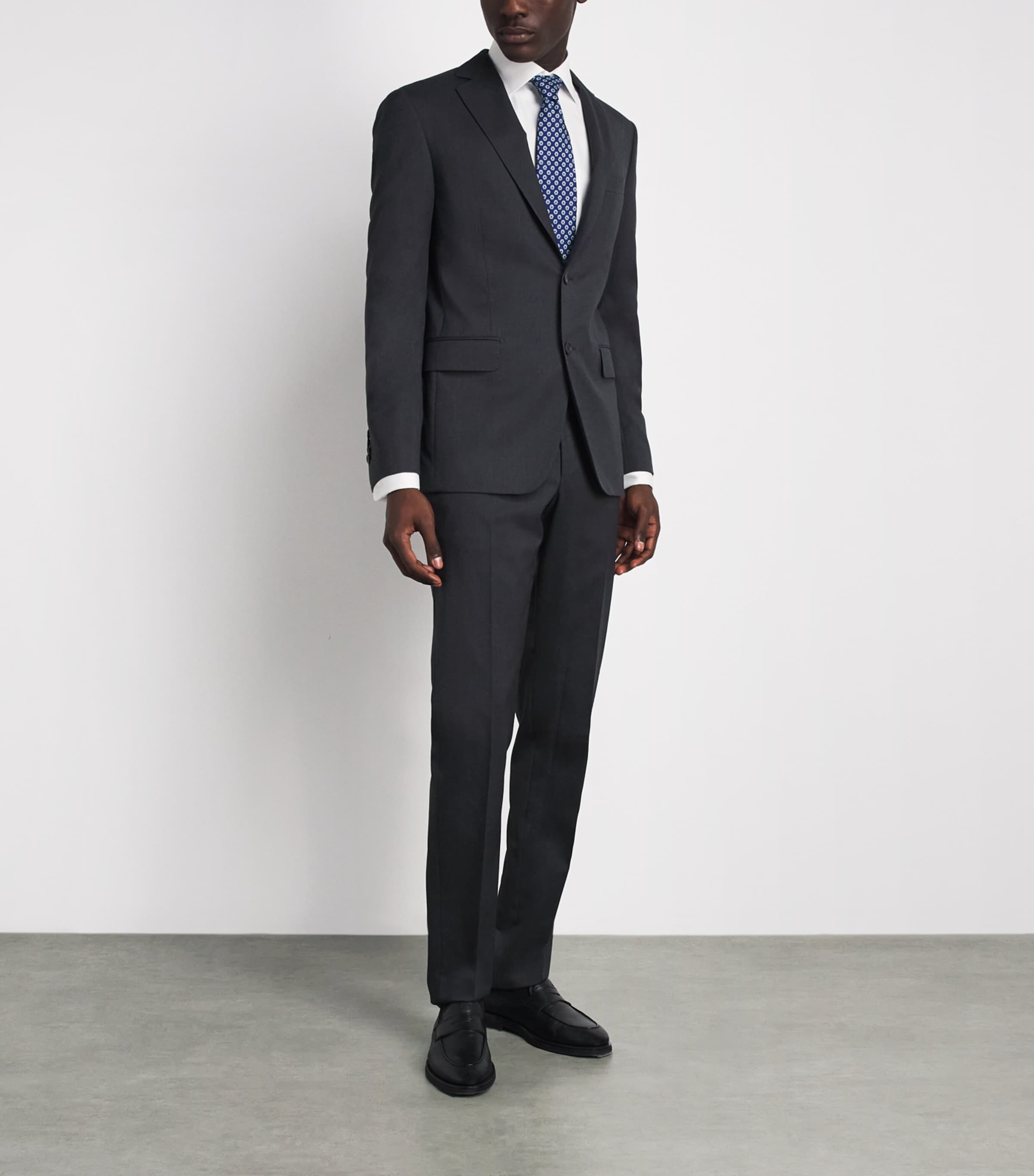 Eton Mens Cotton Herringbone Slim-Fit Shirt White Image 2