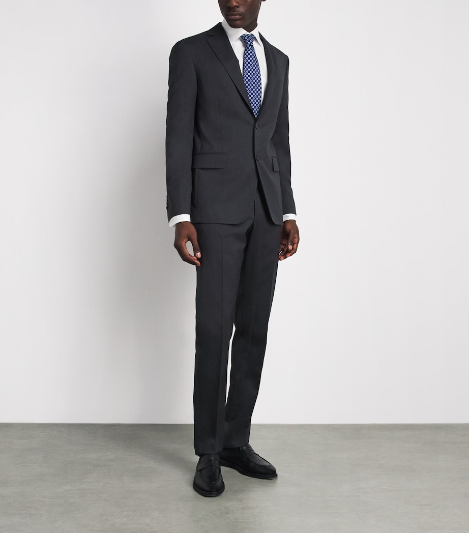 Eton Mens Cotton Herringbone Slim-Fit Shirt White Image 2