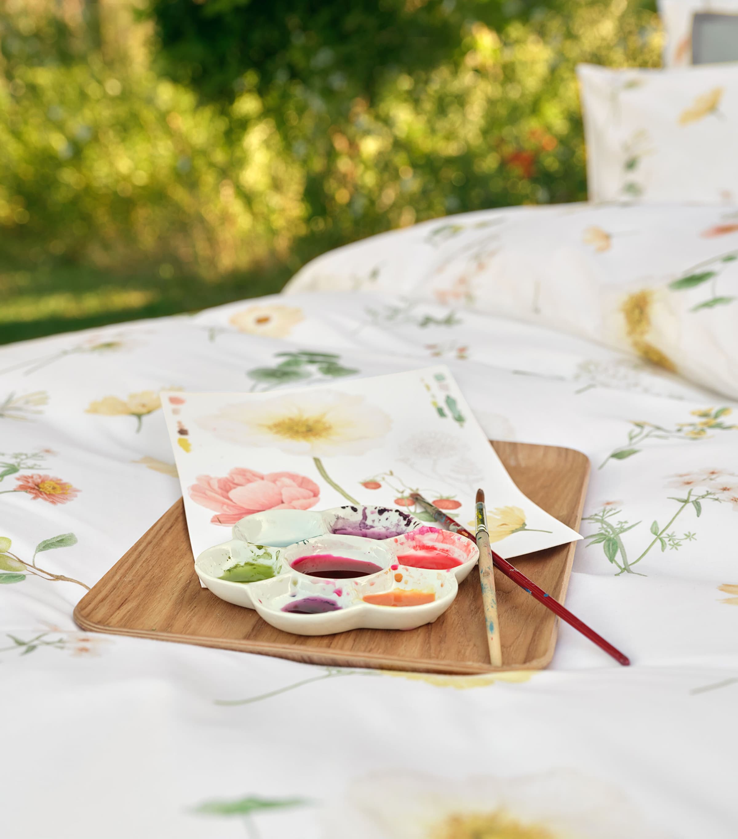 Cotton Sateen Zinnia Flat Sheet (280cm x 290cm) BLANC Image 3