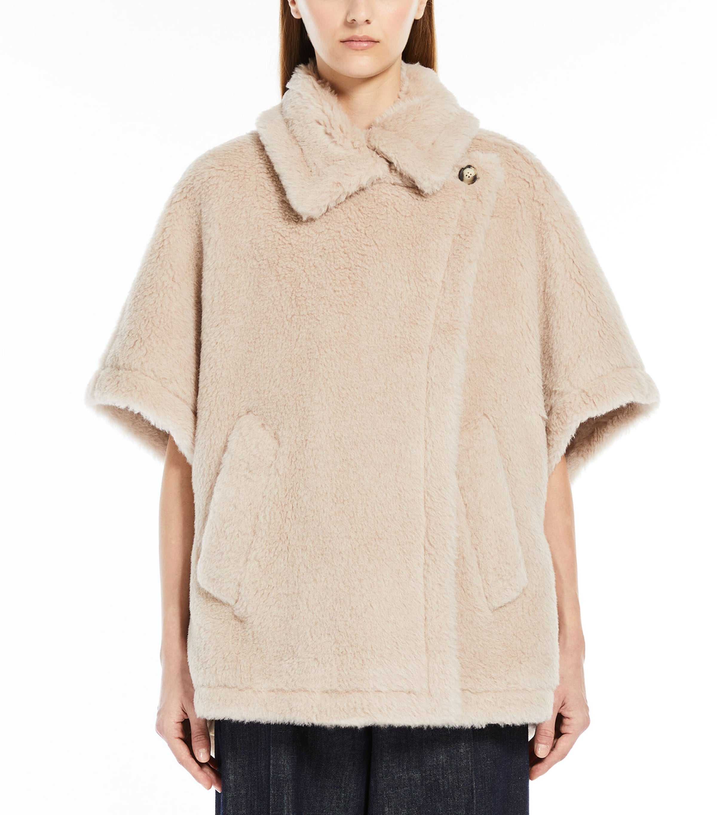 Max Mara Womens Alpaca-Wool-Silk Cape Beige Image 2
