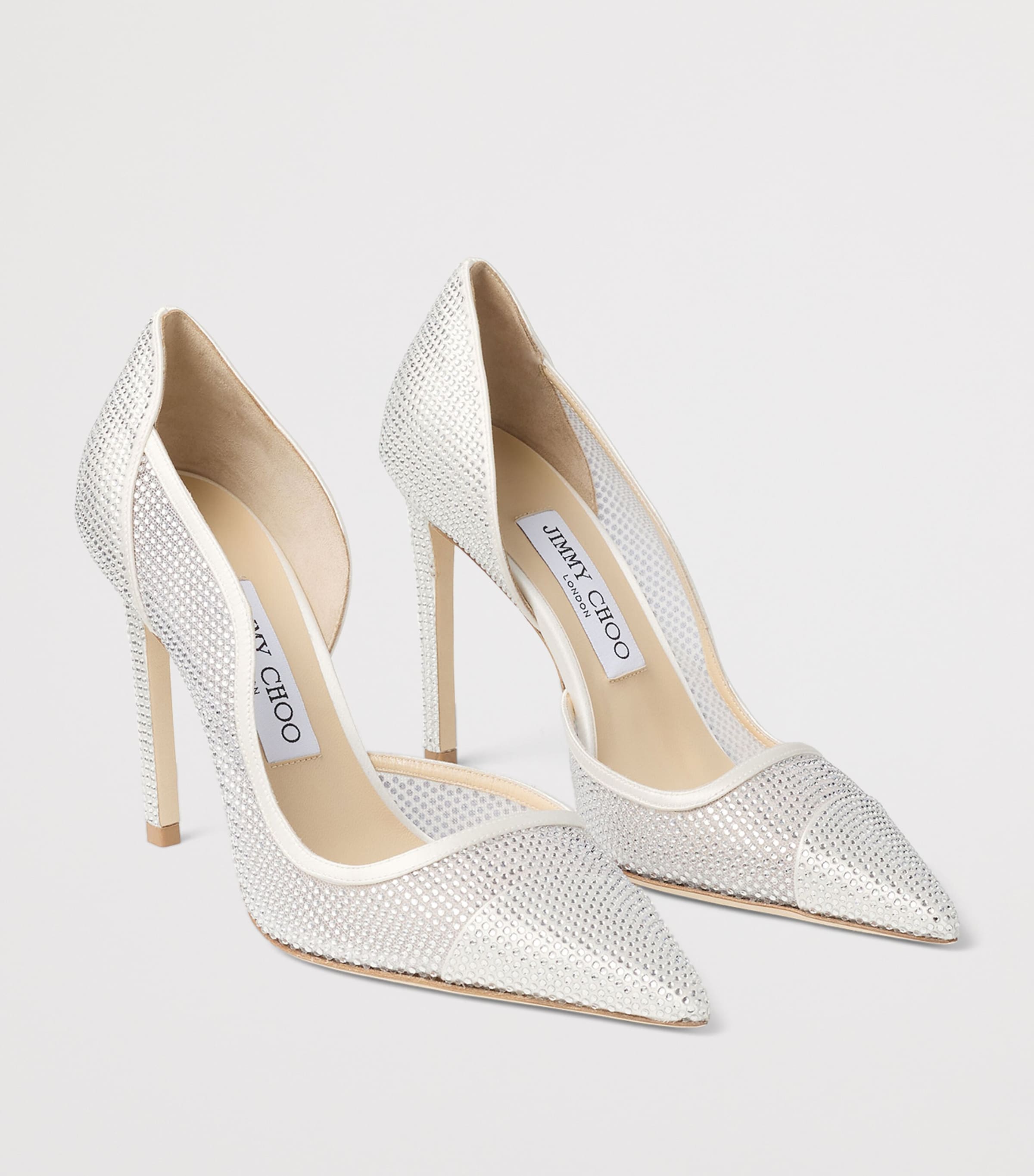 Jimmy Choo Brigitte 100 Embellished Pumps Ivory/crystal Image 3
