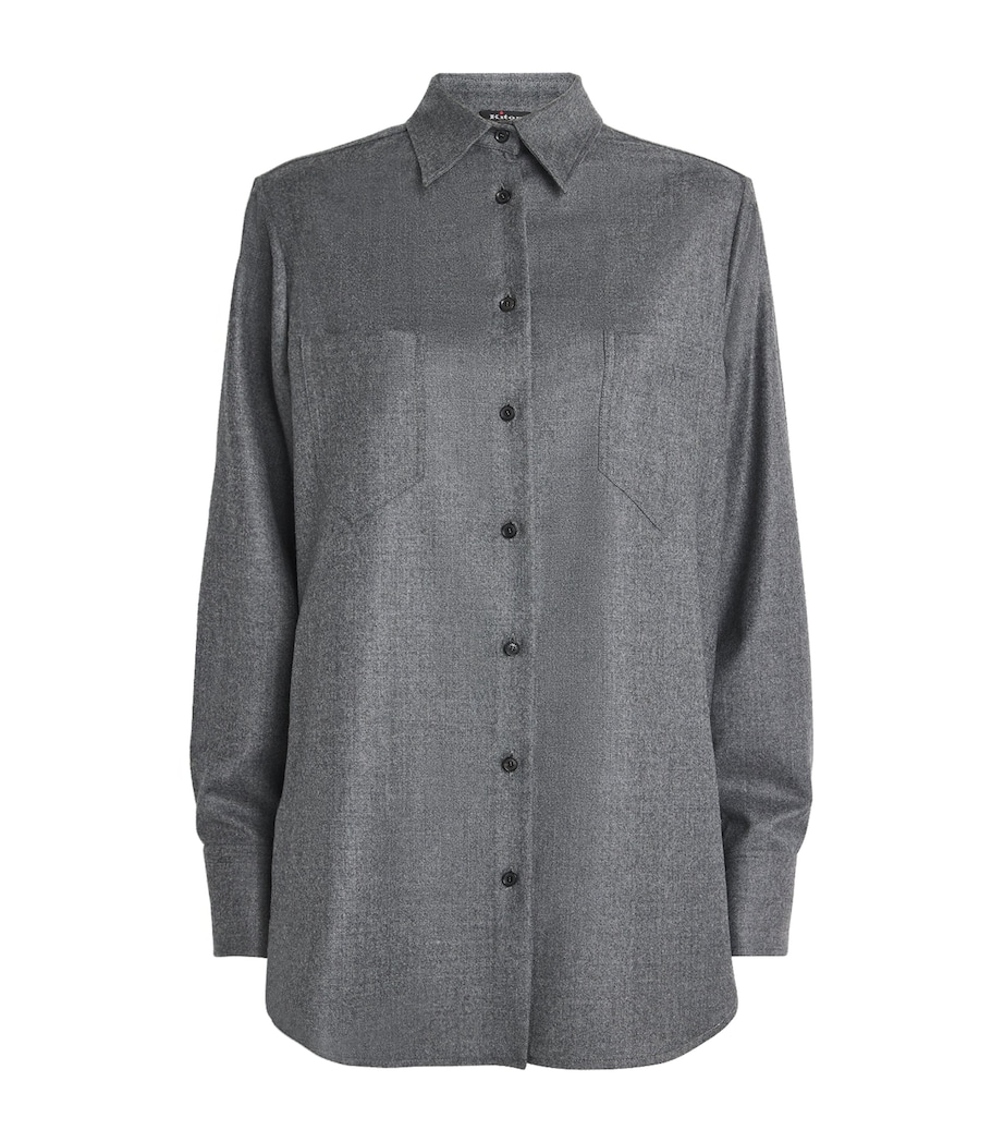 Kiton Womens Virgin Wool Shirt Grey Image 1