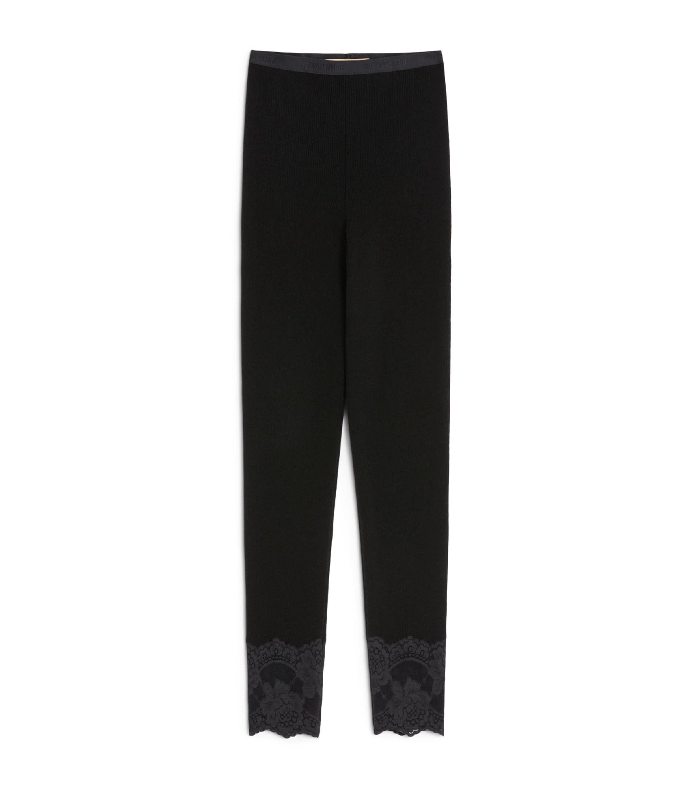 Cashmere Floral-Hem Leggings