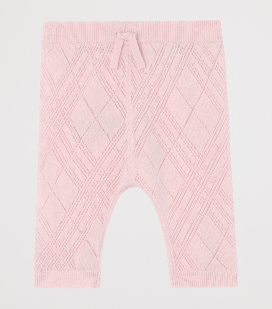Burberry Kids Cashmere Check Cardigan and Trouser Set (1-18 Months) Archive Pink Image 4