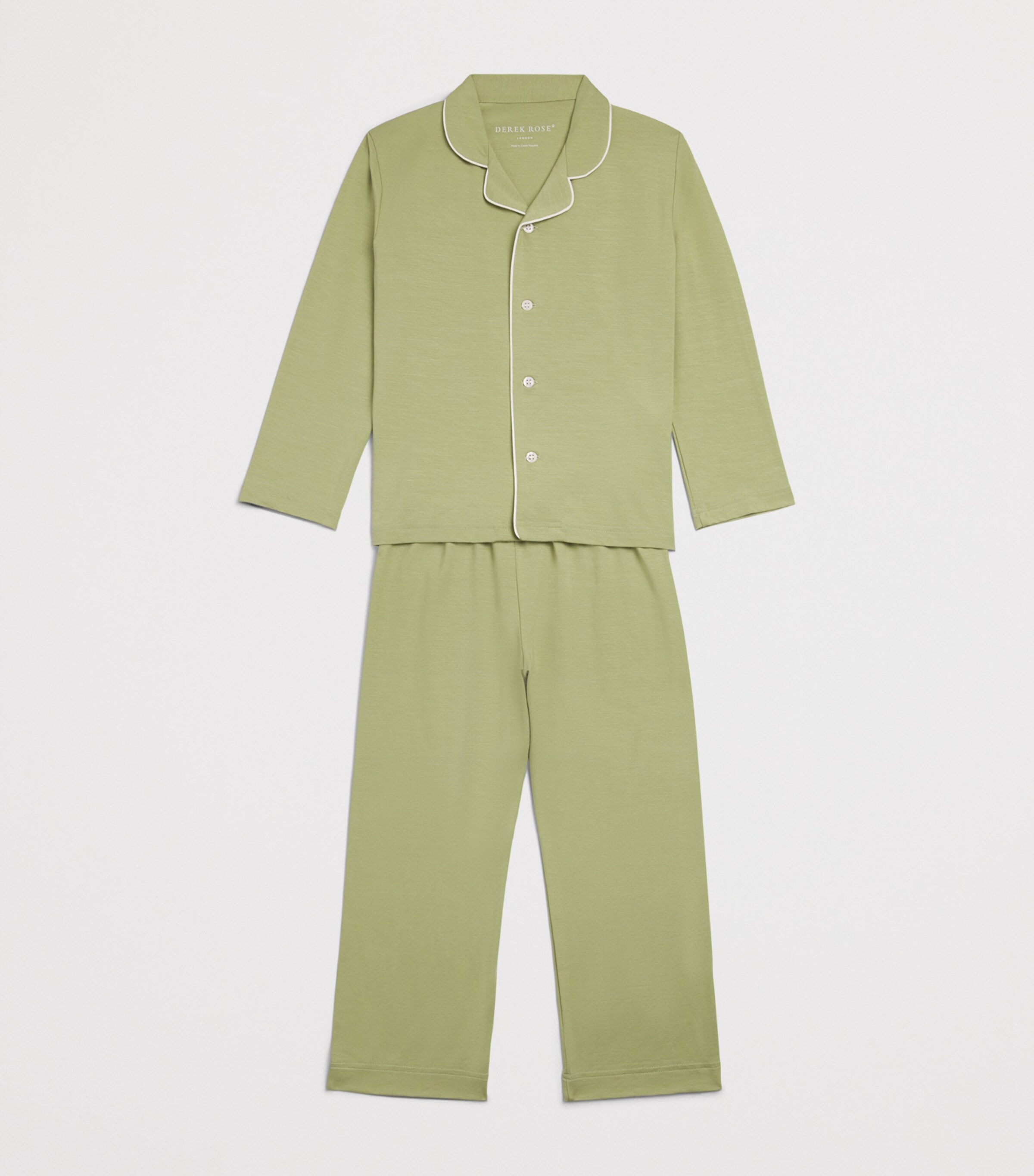 Derek Rose Kids Pyjama Set (3-16 Years) Green Image 3