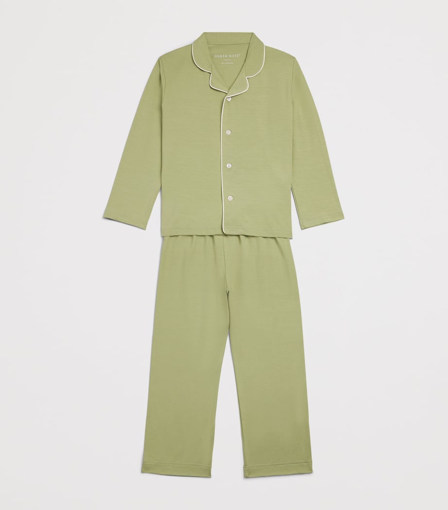 Derek Rose Kids Pyjama Set (3-16 Years) Green Image 3