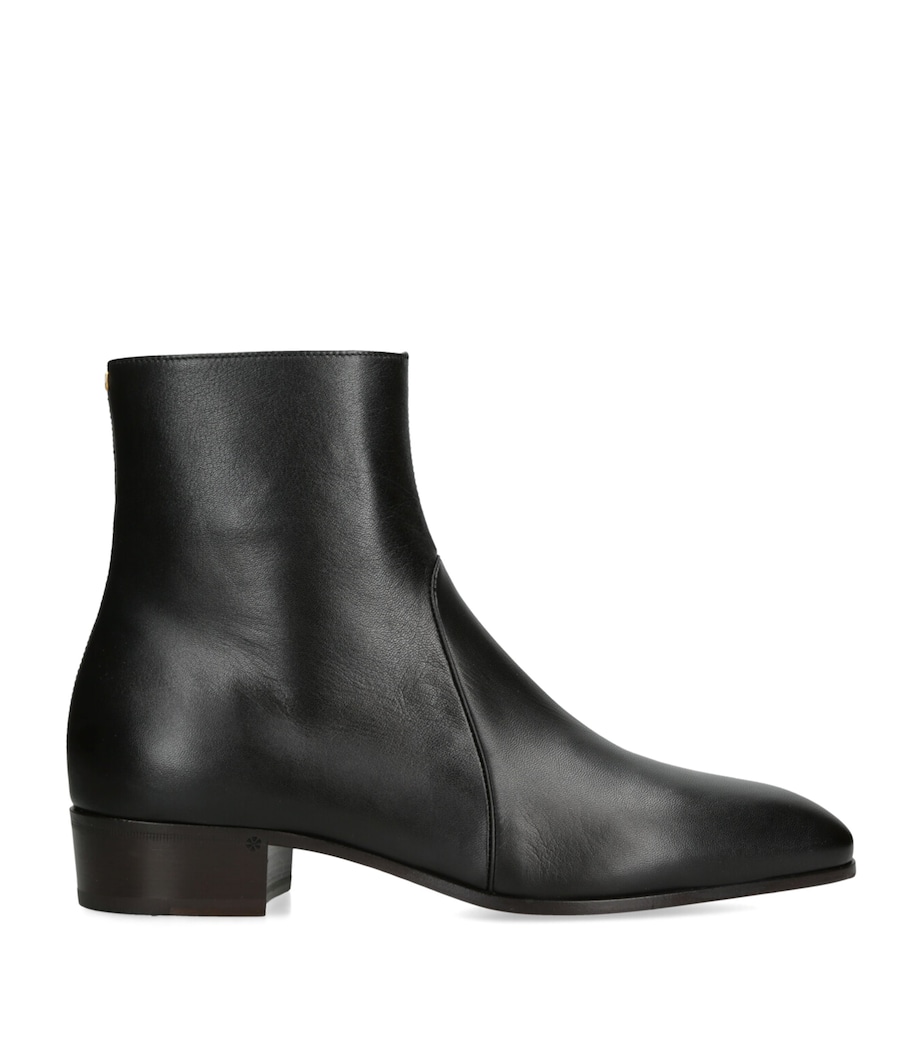 Leather Capretto Ankle Boots BLACK Image 1