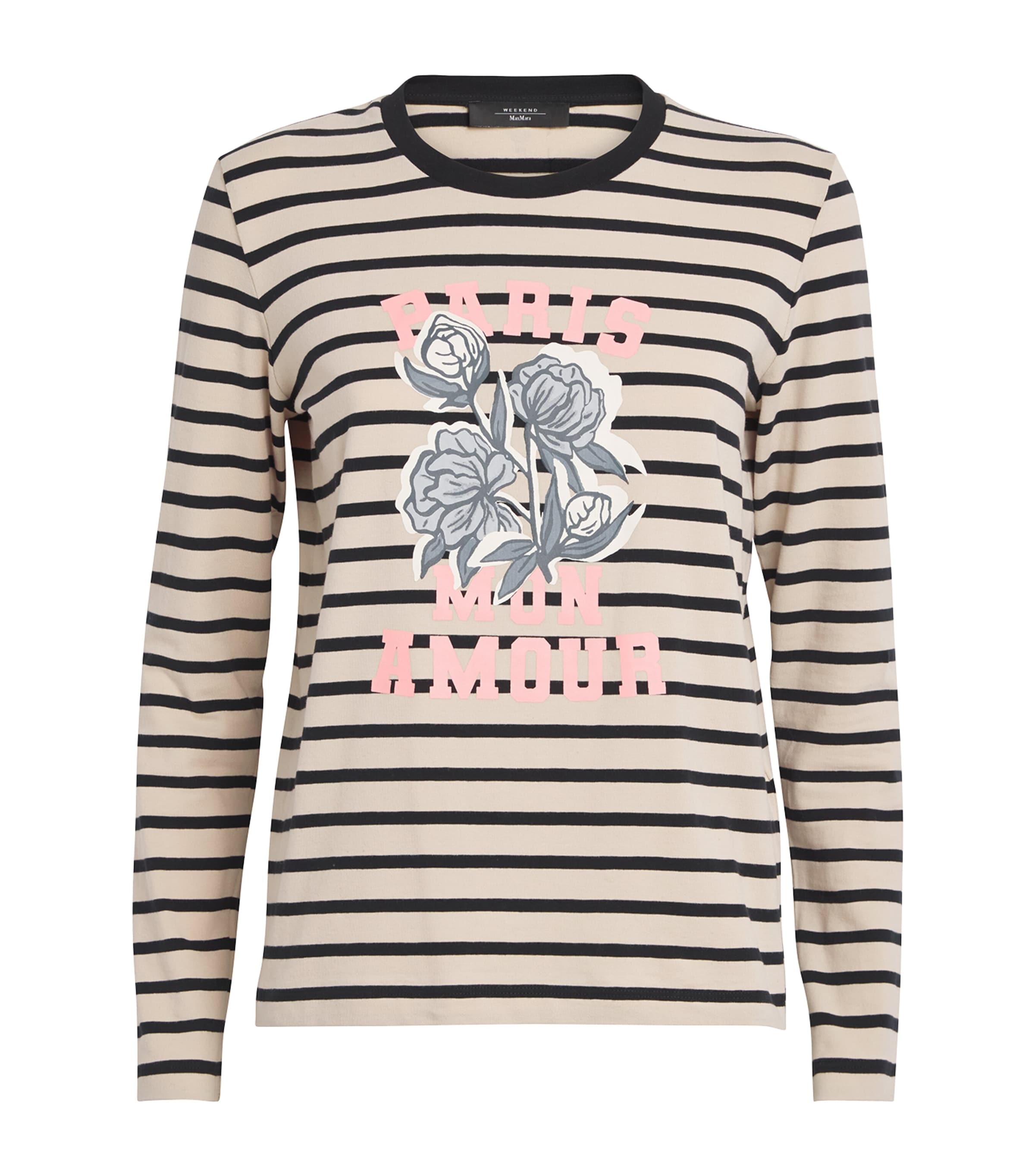 Weekend Max Mara Stretch Cotton Paris Graphic Top | Women Clothing | Tops | T-Shirts | Sweatshirts & Hoodies | Loungewear | Lounge Tops | Designers | Weekend Max Mara