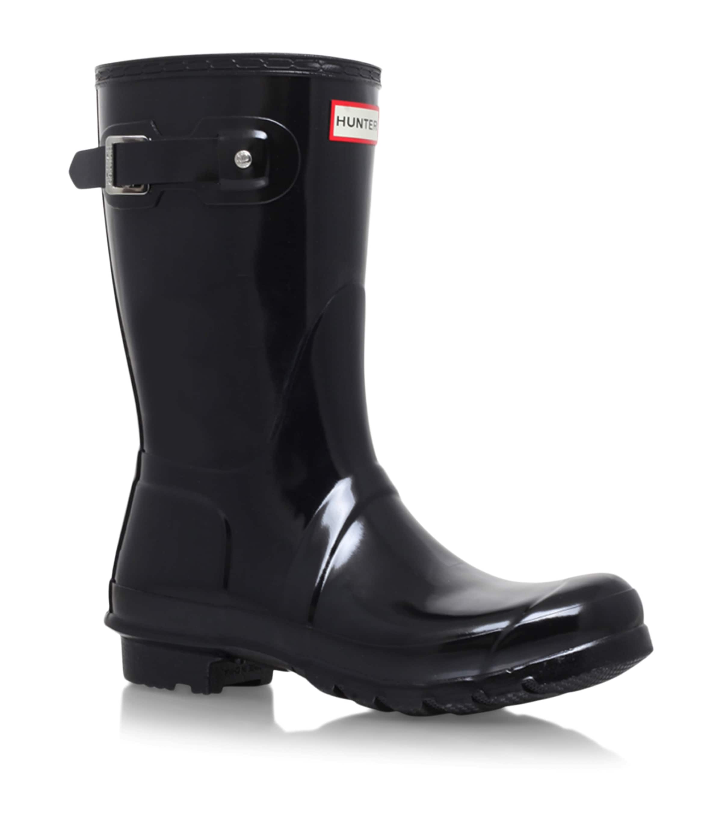 Hunter Original Gloss Short Wellington Boots In Black