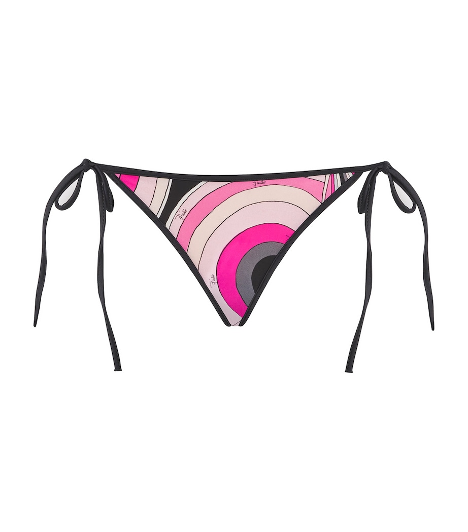 Iride Print Side-Tie Bikini Bottoms 058 NERO/FUXIA Image 1