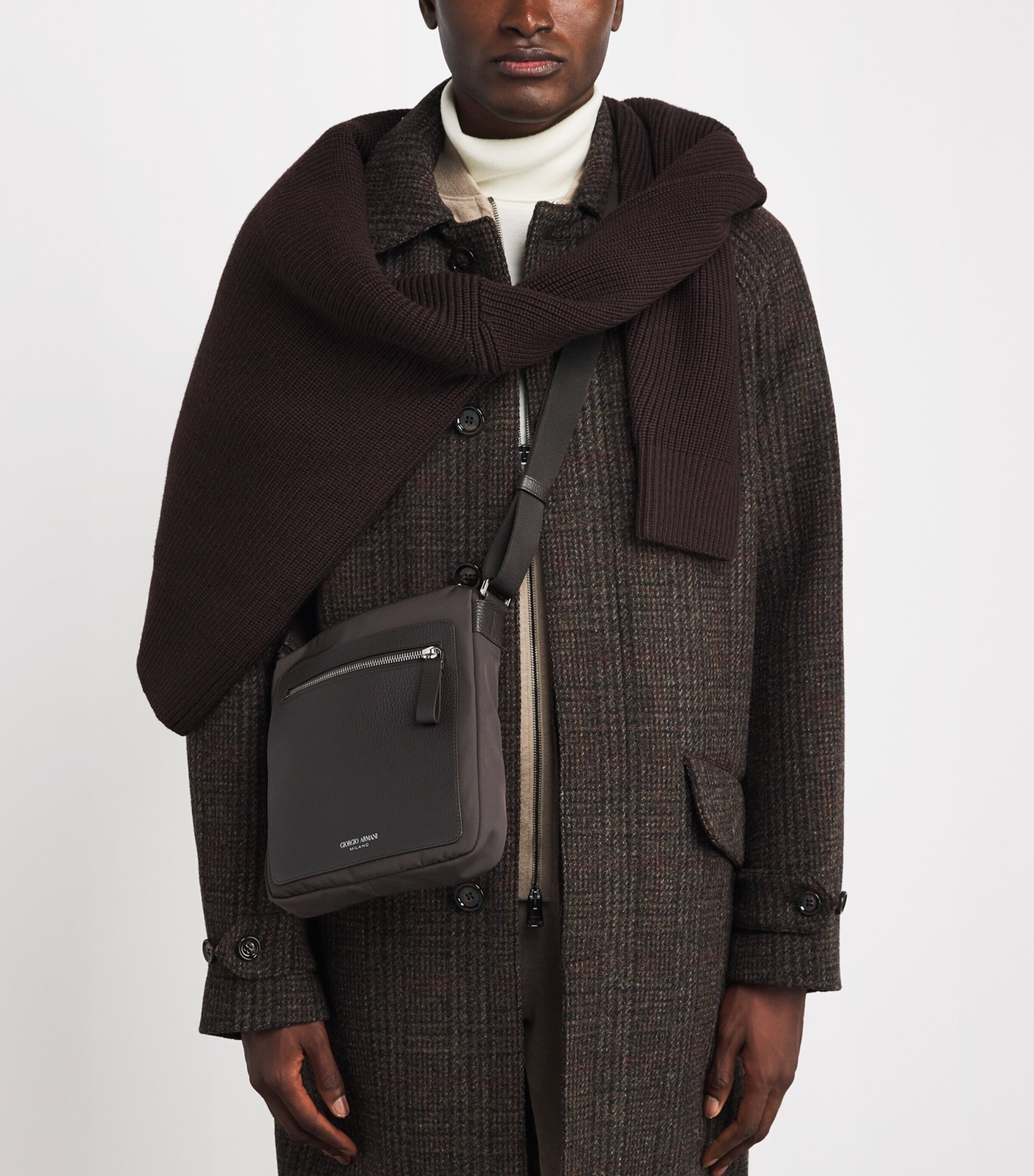 Leather-Trim Cross-Body Bag U6031 Image 5