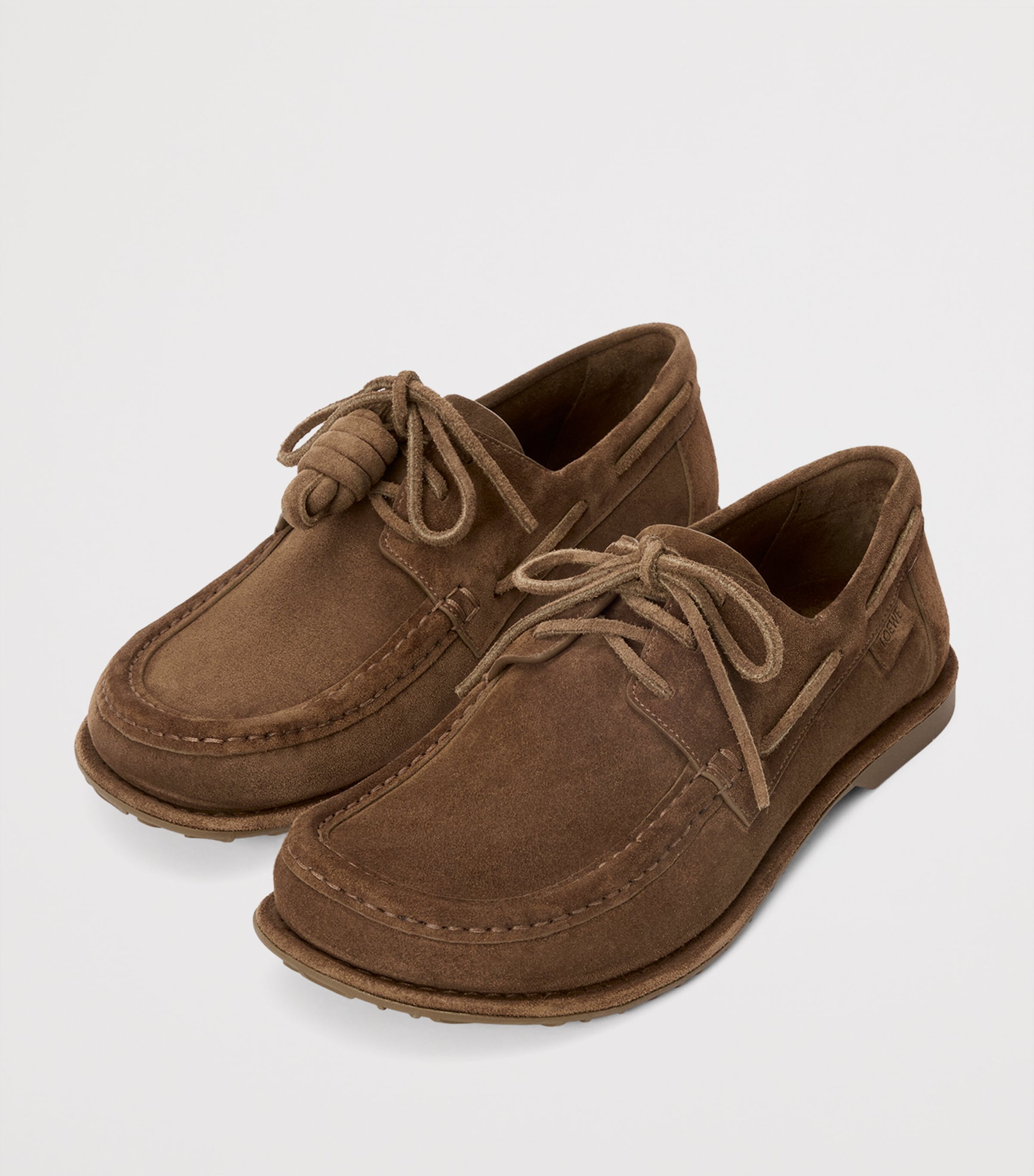 送料込】LOEWE + Paula's Ibiza Campo スエード ボートシューズ LOEWE Paula's Ibiza Brown Suede Campo Boat Shoes | LOEWE