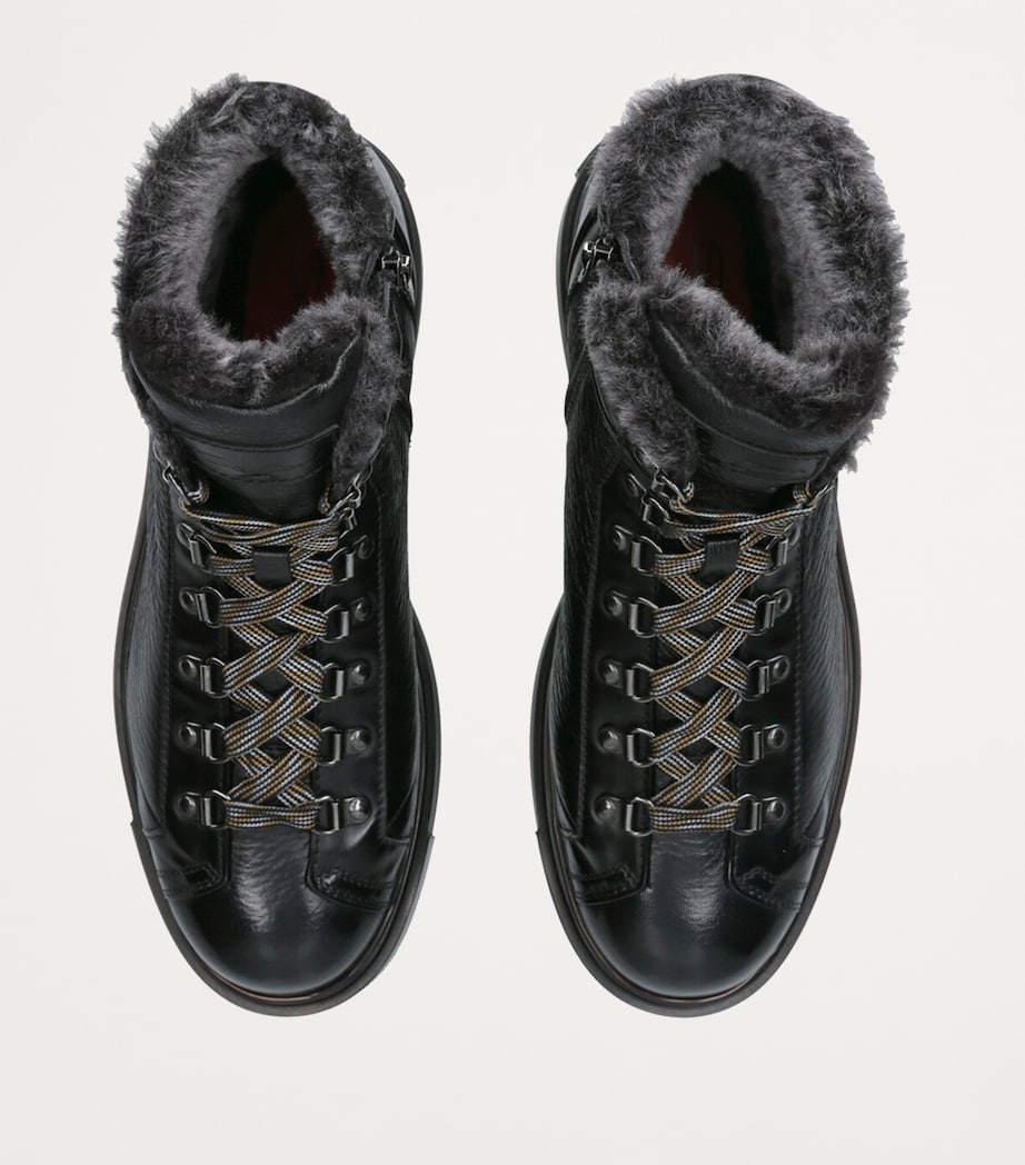 Leather St. Moritz Hiking Boots BLACK Image 4