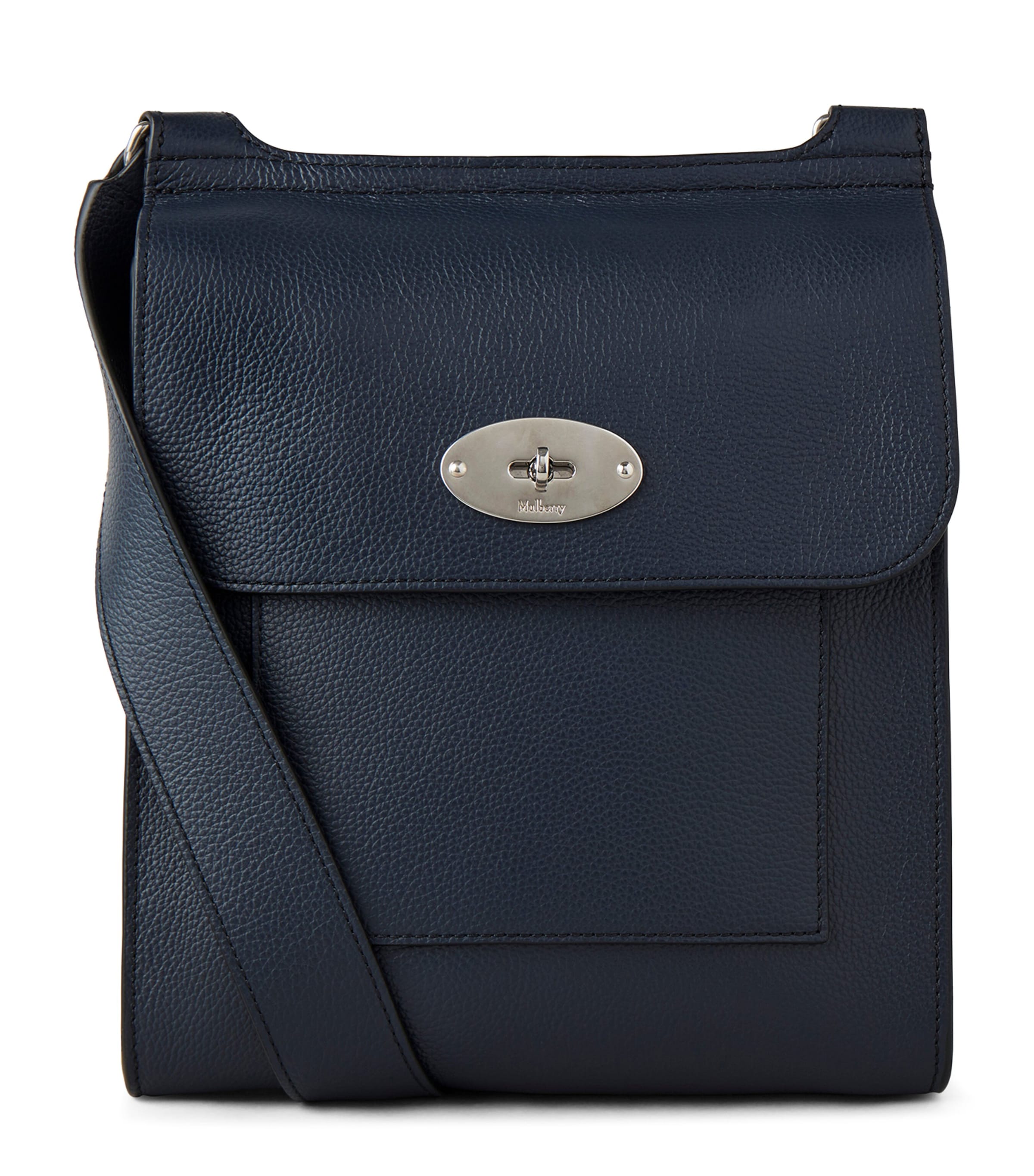 Shop Mulberry Leather Antony Messenger Bag In Blue