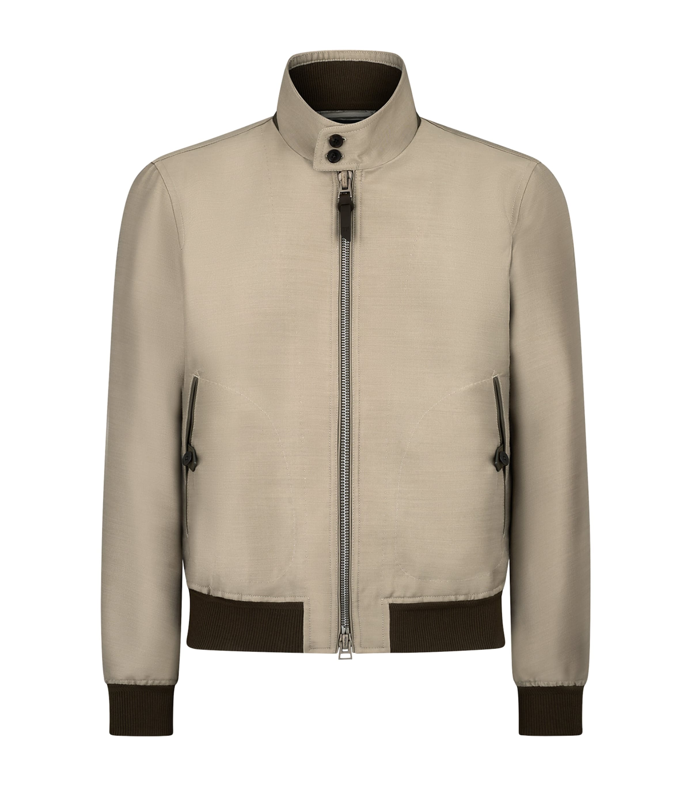 Tom Ford Wool-mohair-silk Harrington Jacket In Green