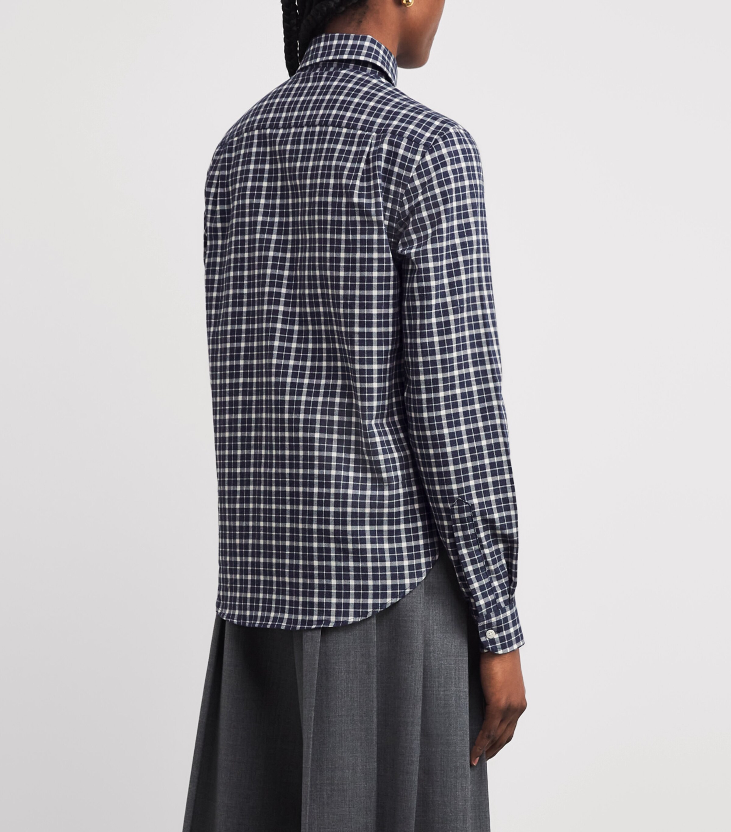 Organic Cotton Classic Shirt NAVY/BLUE PLAID Image 4