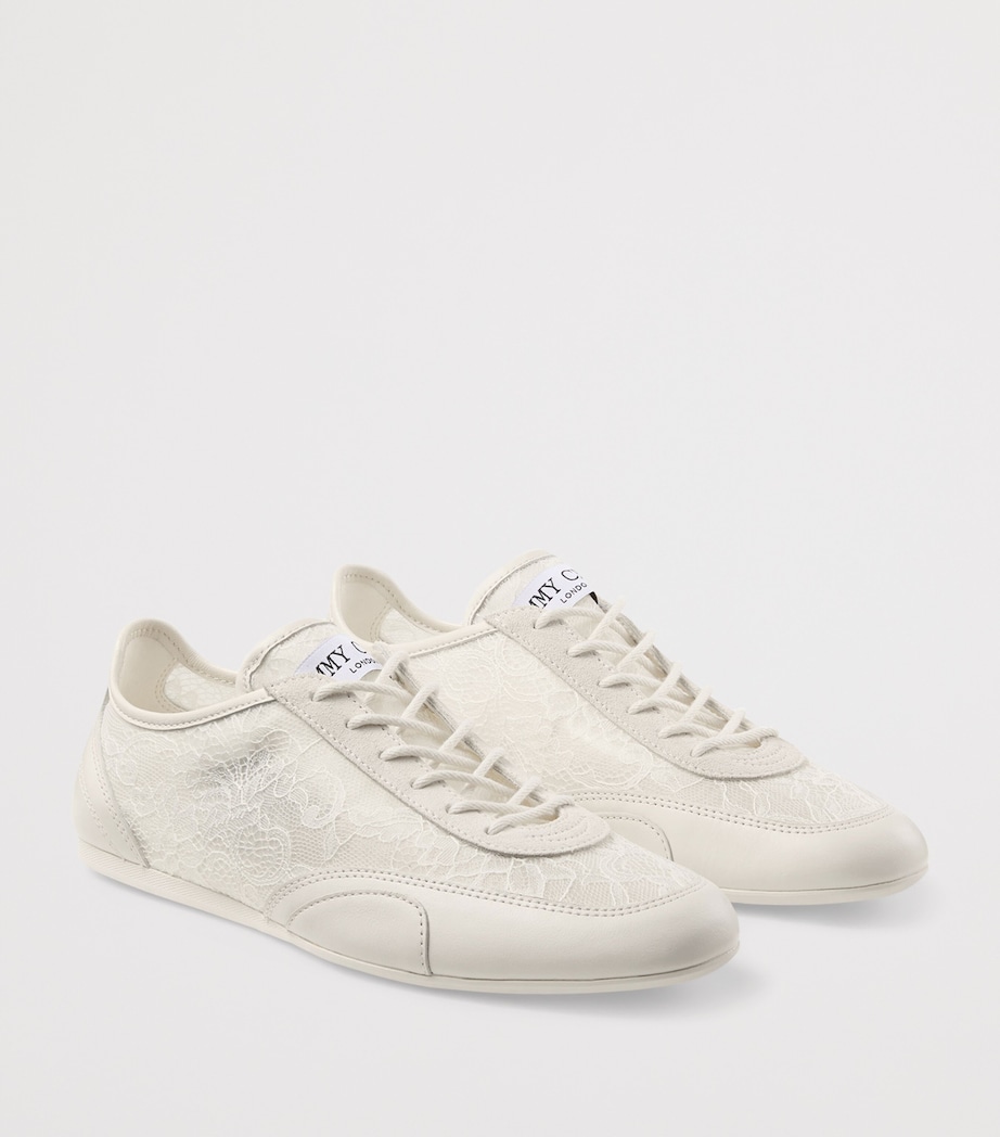 Sunny F Leather-Lace Sneakers V LATTE MIX Image 2