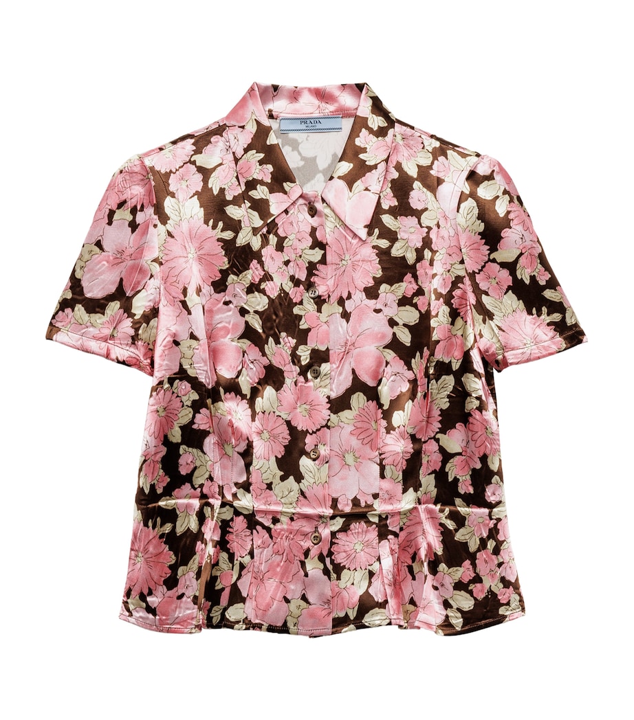 Satin Floral Print Shirt F0192 Image 1