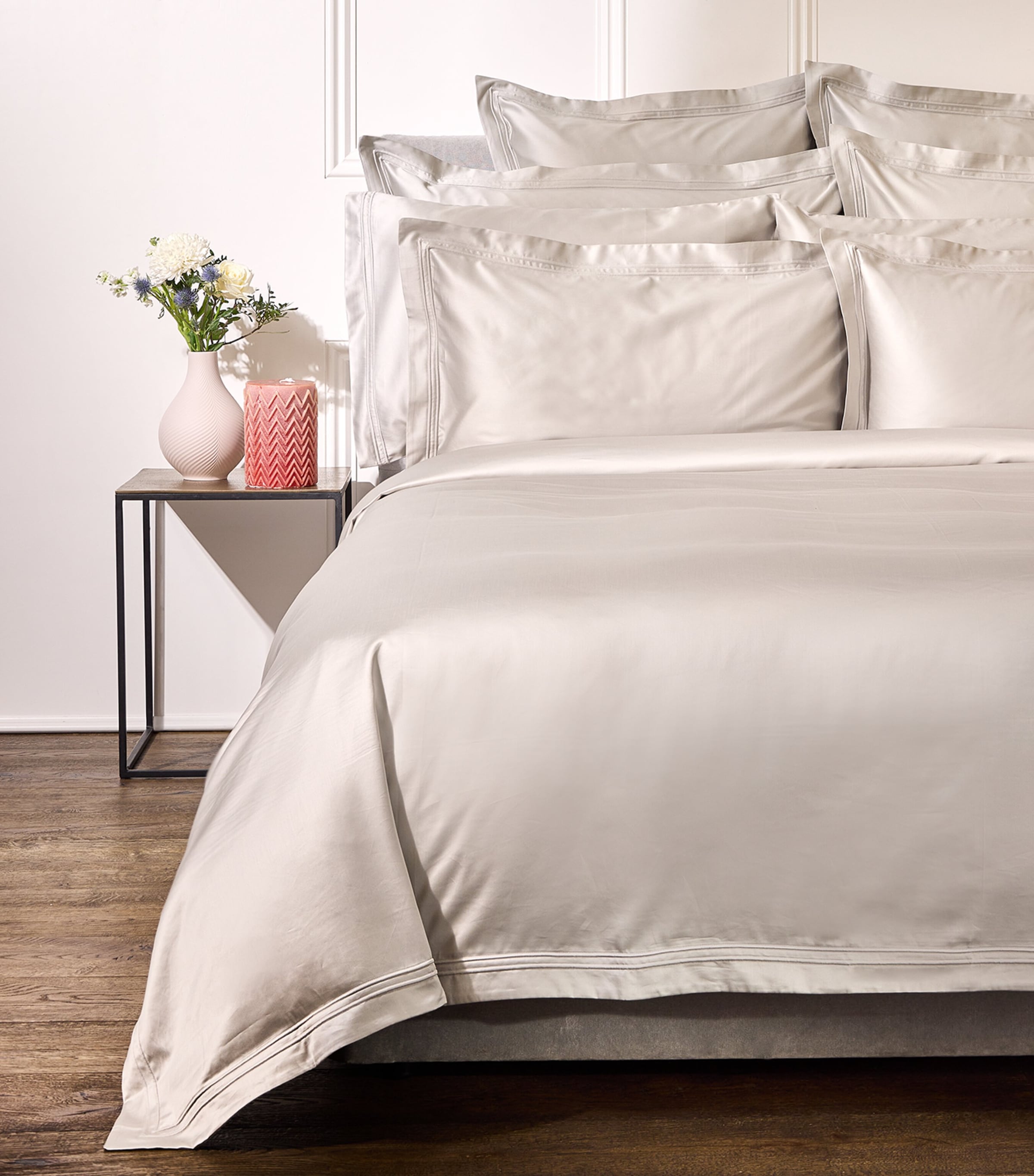Harrods Of London Richmond Housewife Pillowcase Pair In Grey